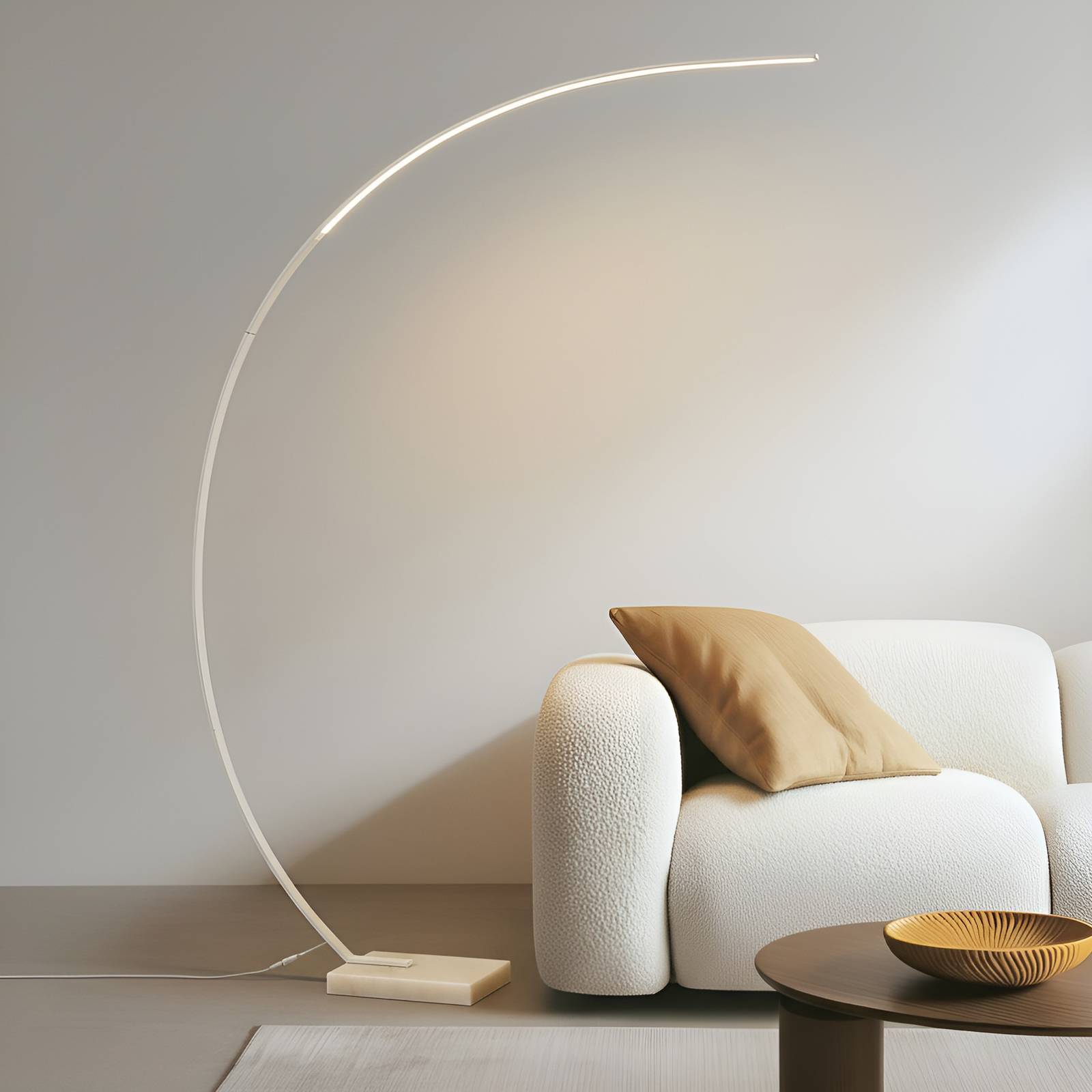 Lindby LED Stehlampe (Bogenleuchte) 'Kendra' in weiß aus Metall-1
