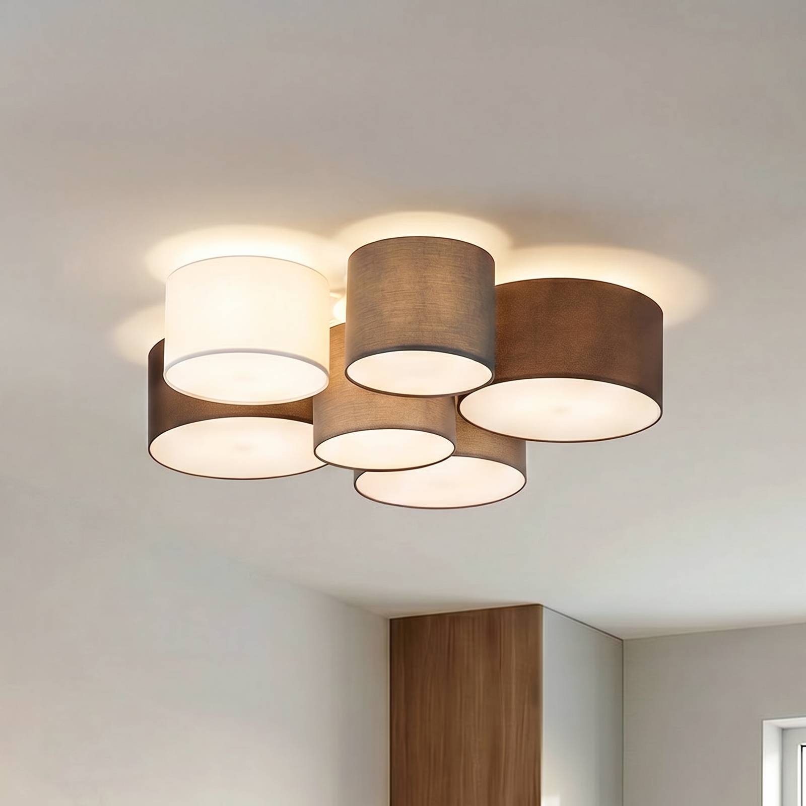 Lindby Taklampa 'Laurenz' aus textil / siden-0