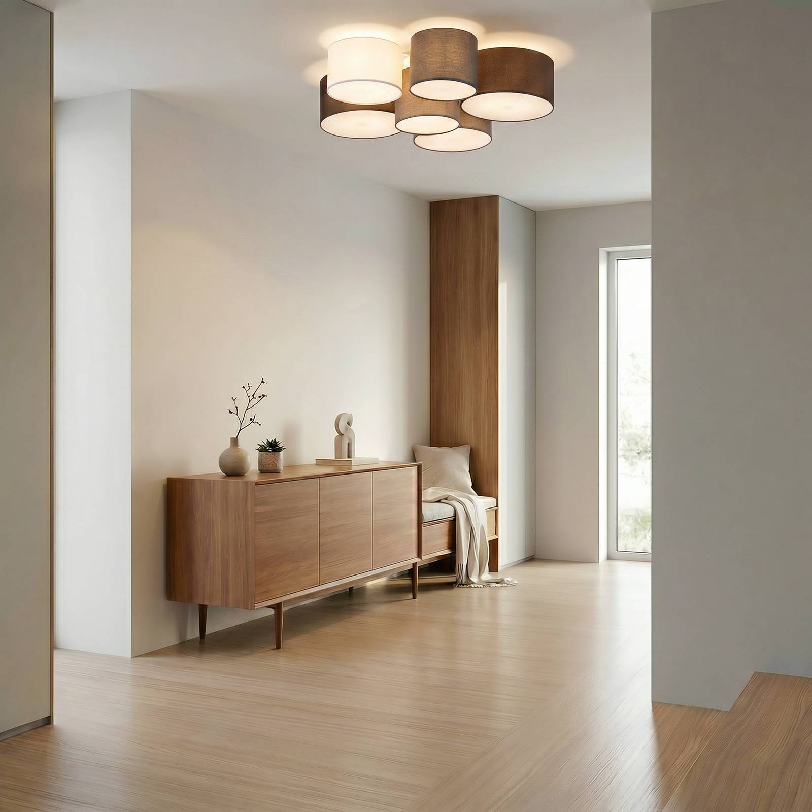 Lindby Taklampa 'Laurenz' aus textil / siden-2