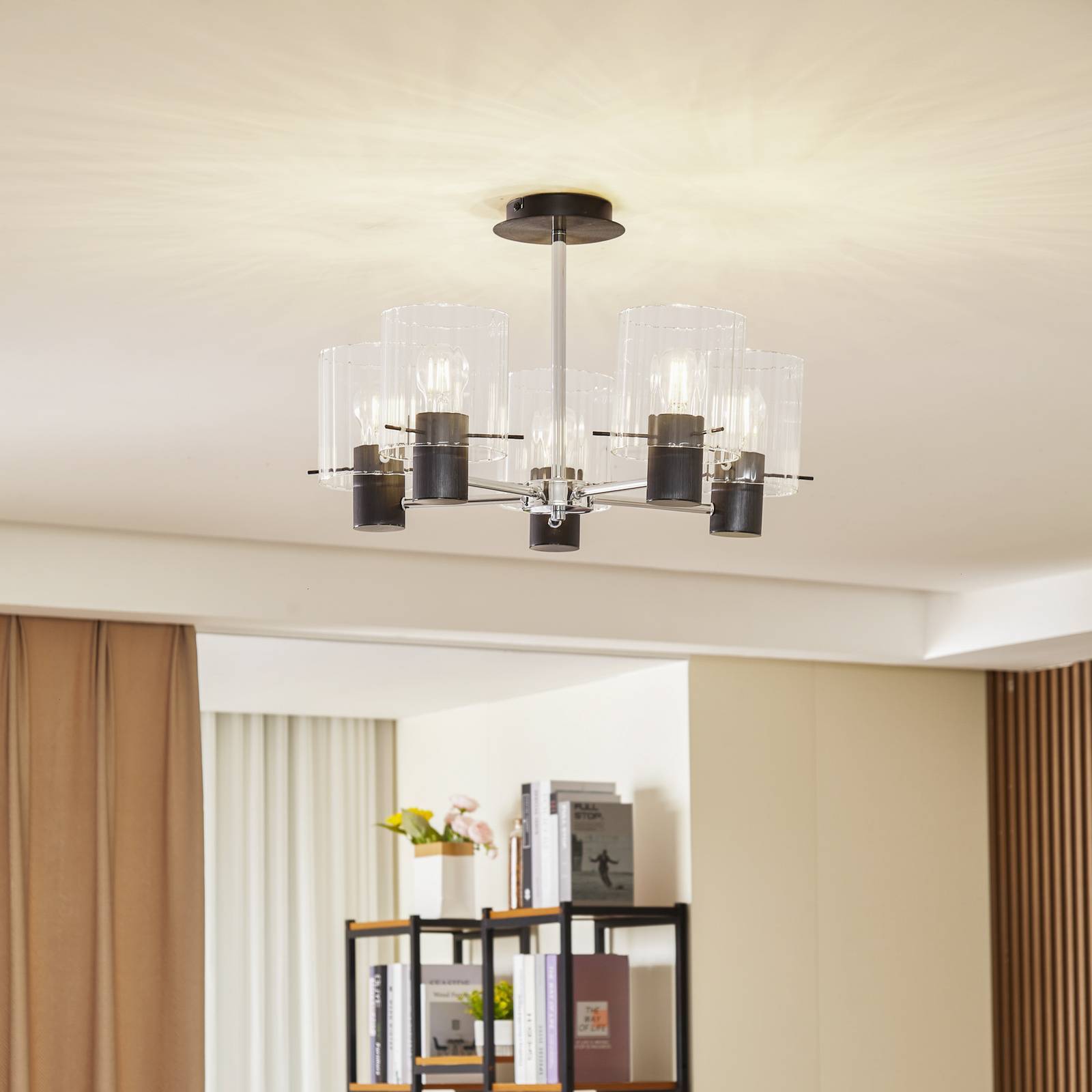 Lucande Deckenlampe 'Eirian' in transparent aus Metall-1