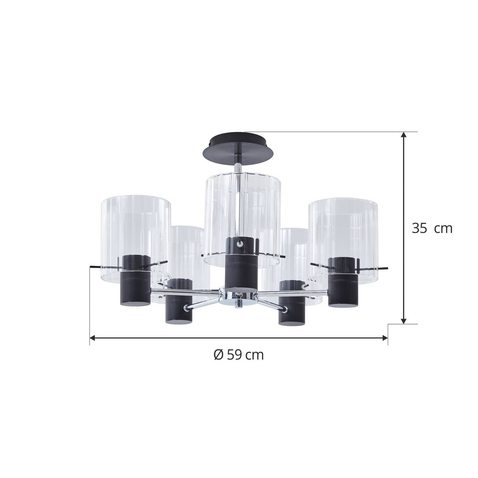 Lucande Deckenlampe 'Eirian' in transparent aus Metall-3