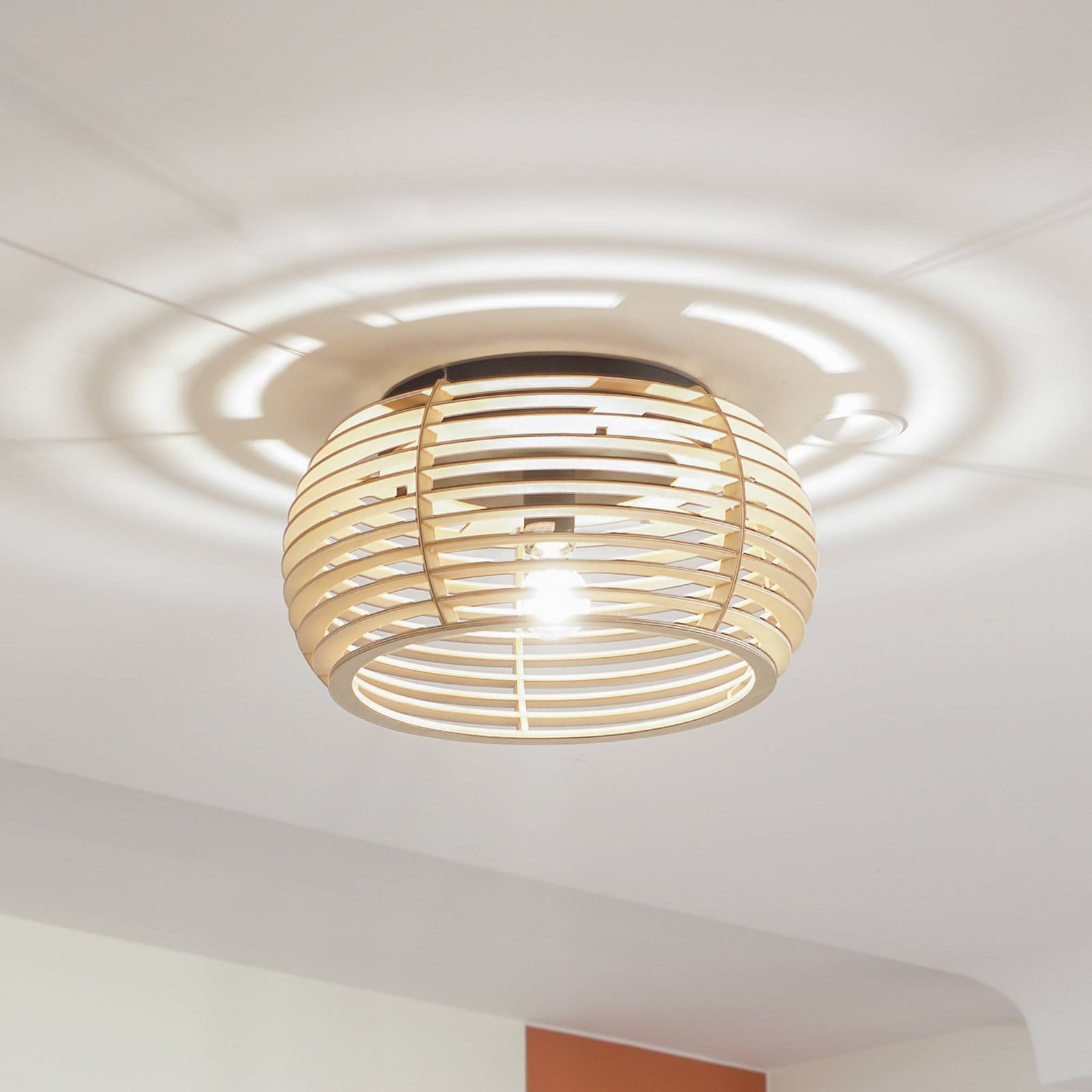 Lindby Deckenlampe 'Ediz' aus Holz-1