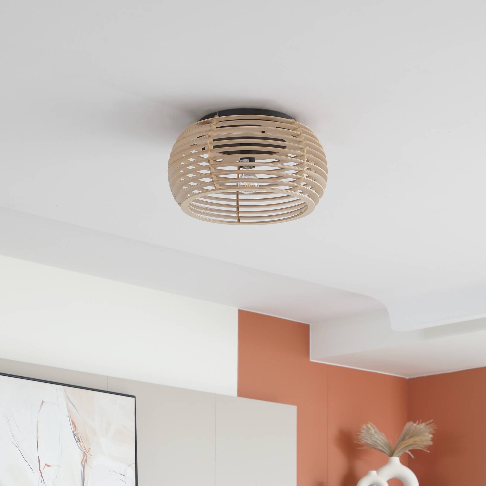 Lindby Deckenlampe 'Ediz' aus Holz-2