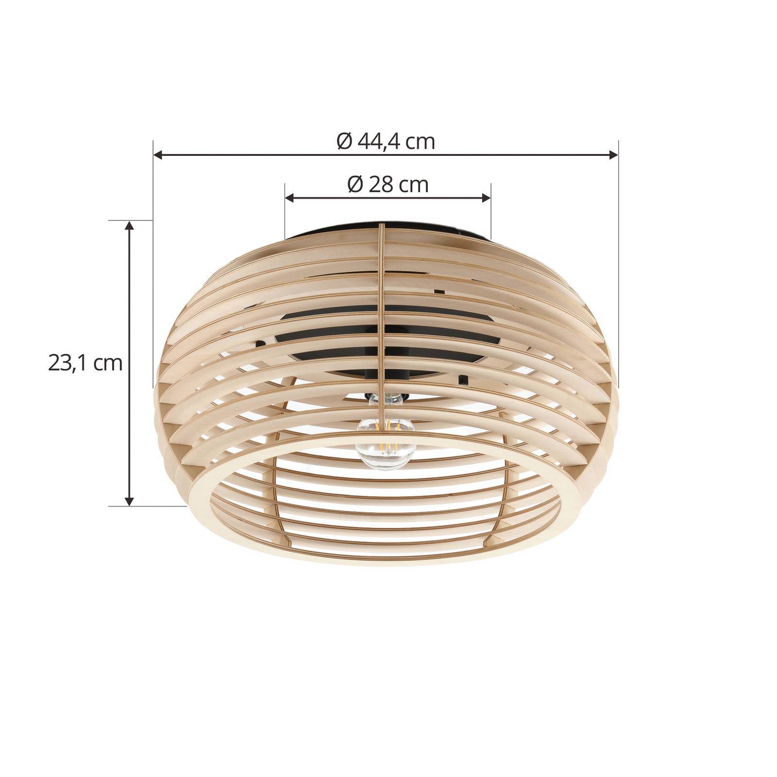 Lindby Deckenlampe 'Ediz' aus Holz-3
