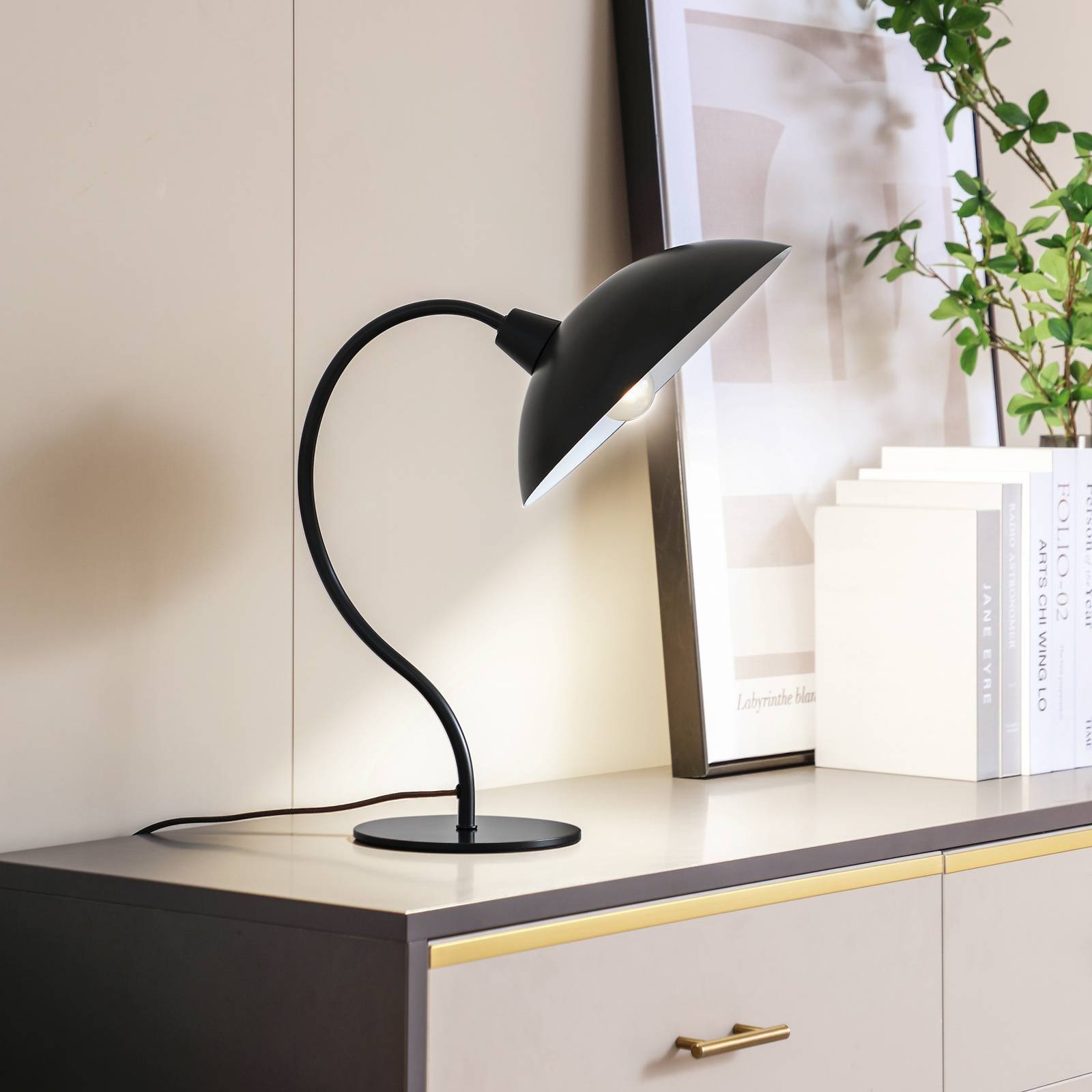 Lucande Tischlampe 'Arvadon' in schwarz aus Metall-1