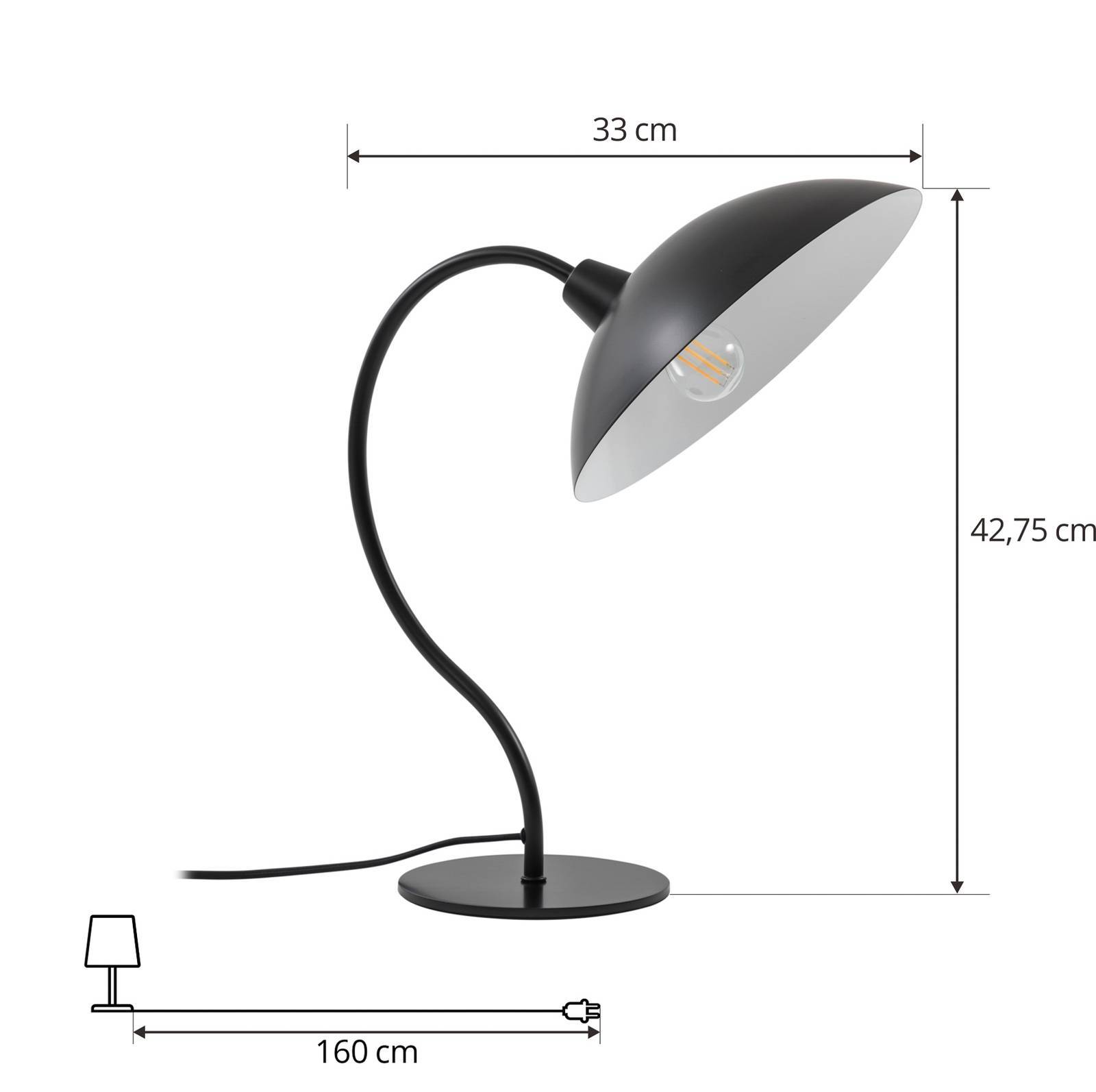 Lucande Tischlampe 'Arvadon' in schwarz aus Metall-3
