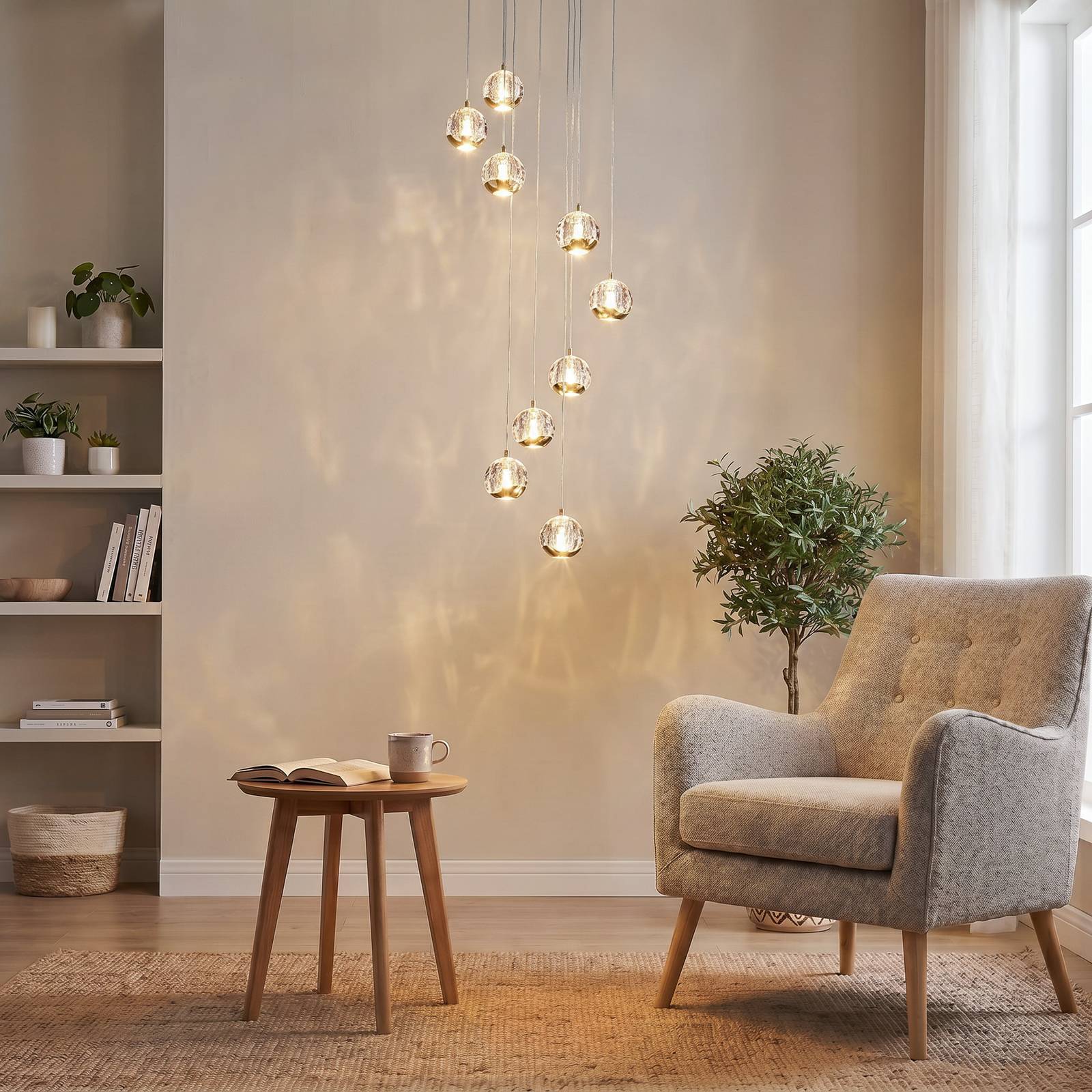 Lucande LED Pendelleuchte 'Hayley' in gold / messing aus Glas-2