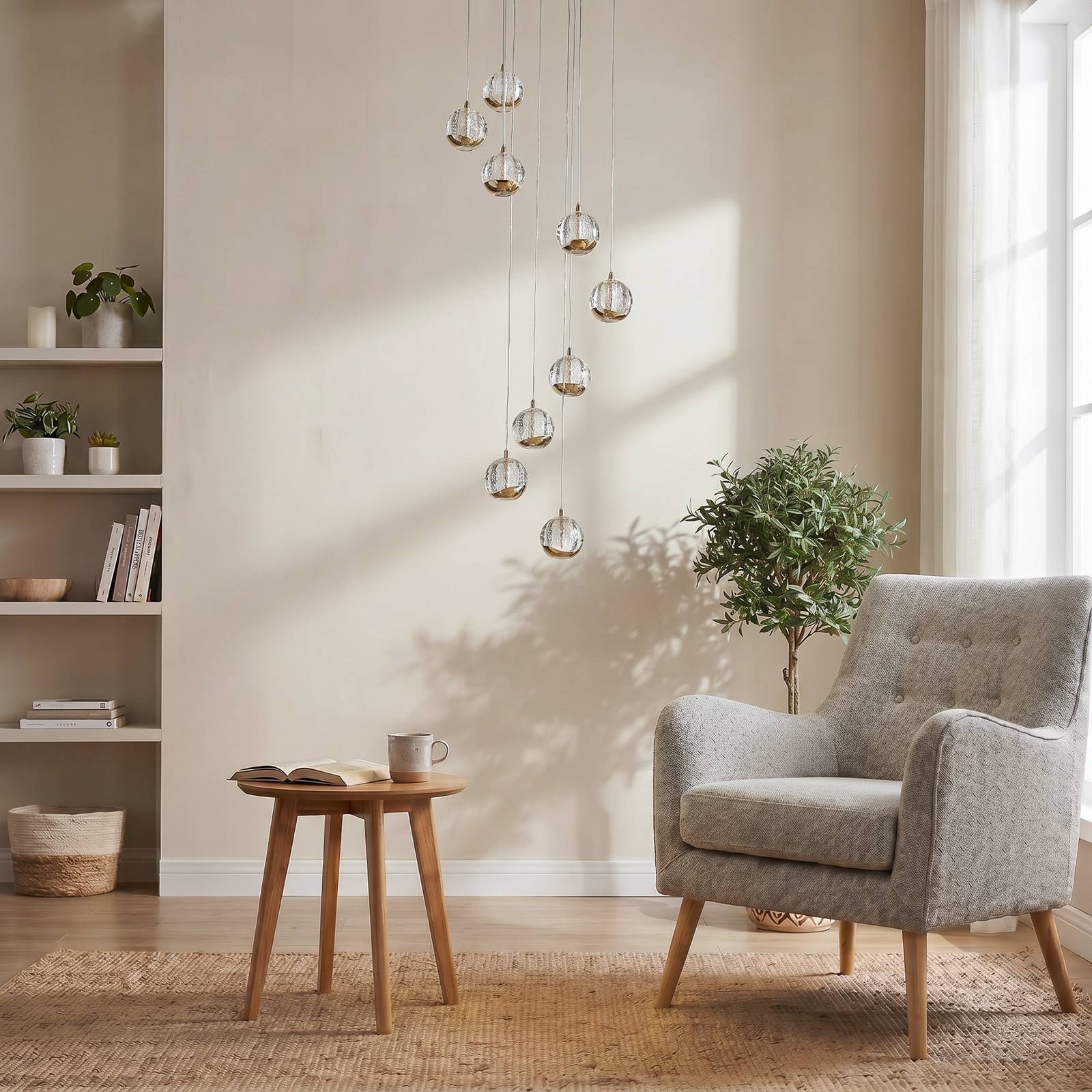 Lucande LED Pendelleuchte 'Hayley' in gold / messing aus Glas-3