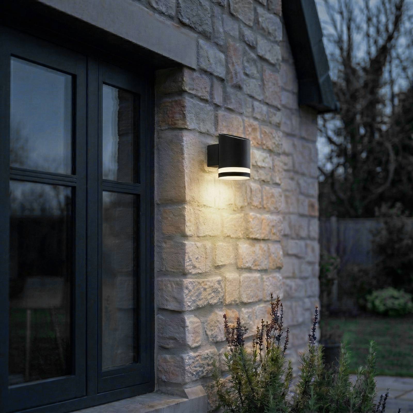Lindby LED Solarleuchte außen 'Bentlas' in schwarz aus Edelstahl-2