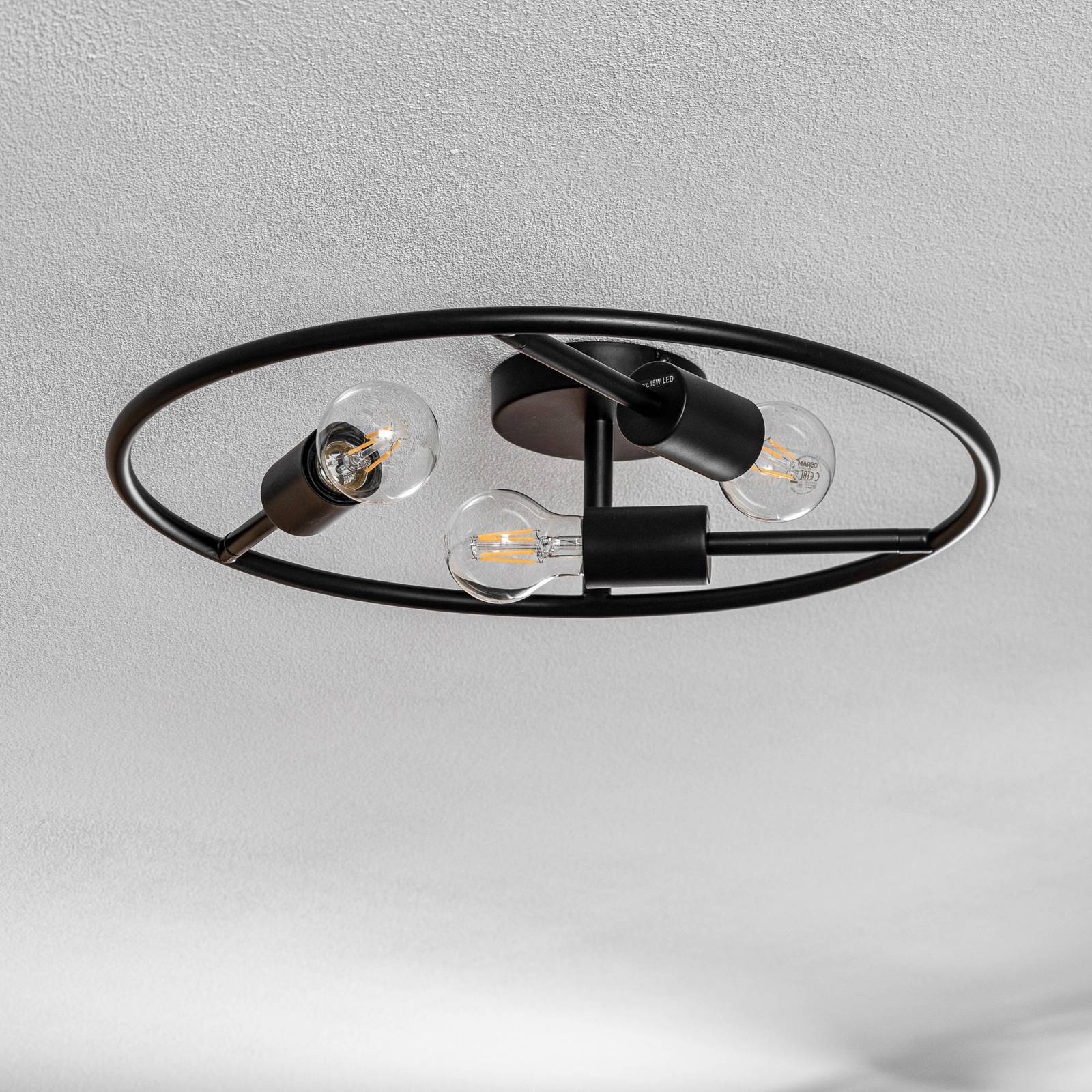 Lucande Deckenlampe 'Linnard' in schwarz aus Metall-2