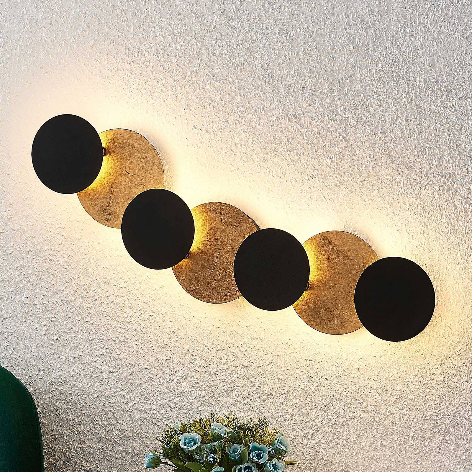 Lindby LED Wandleuchte Innen 'Grazyna' in schwarz aus Metall-1
