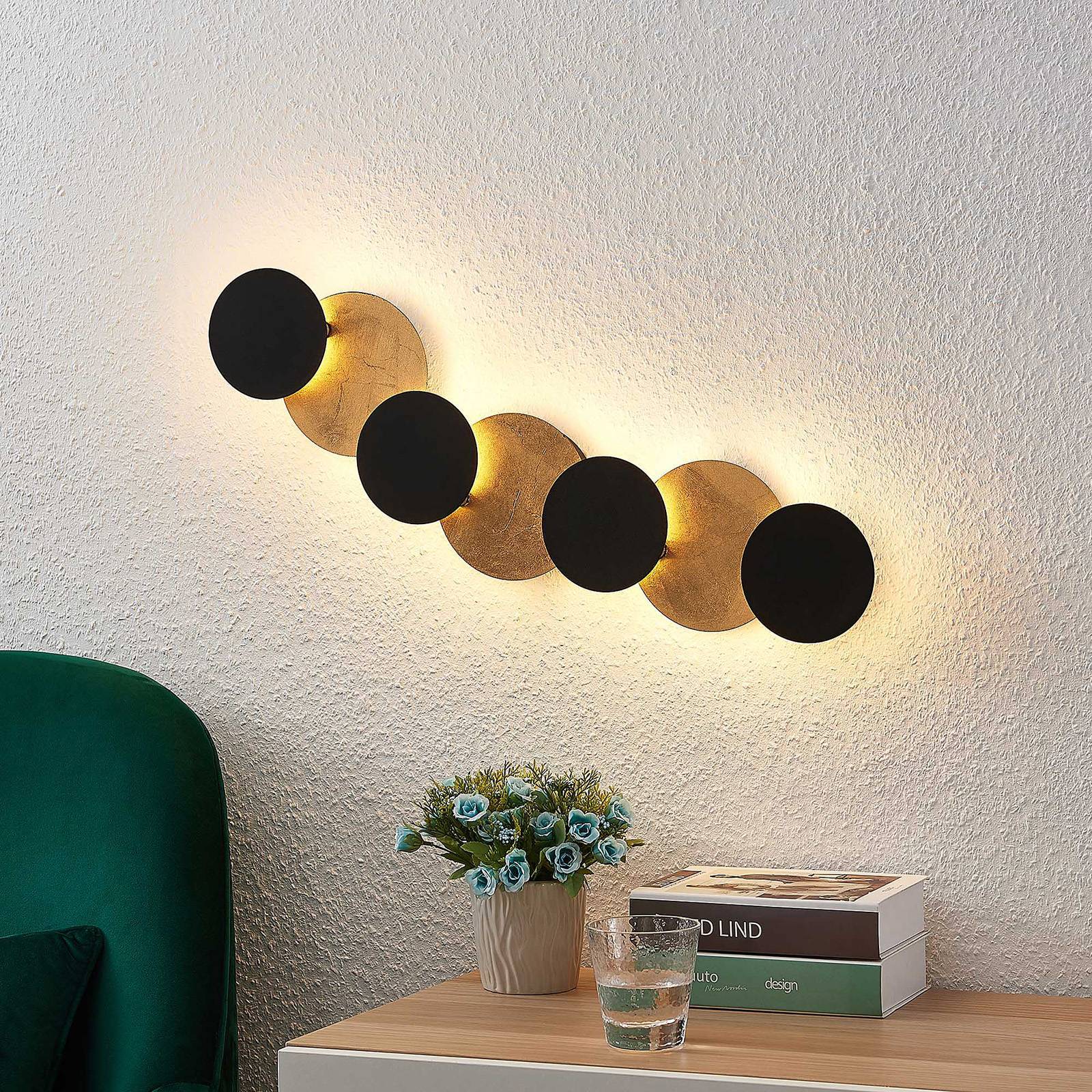 Lindby LED Wandleuchte Innen 'Grazyna' in schwarz aus Metall-2