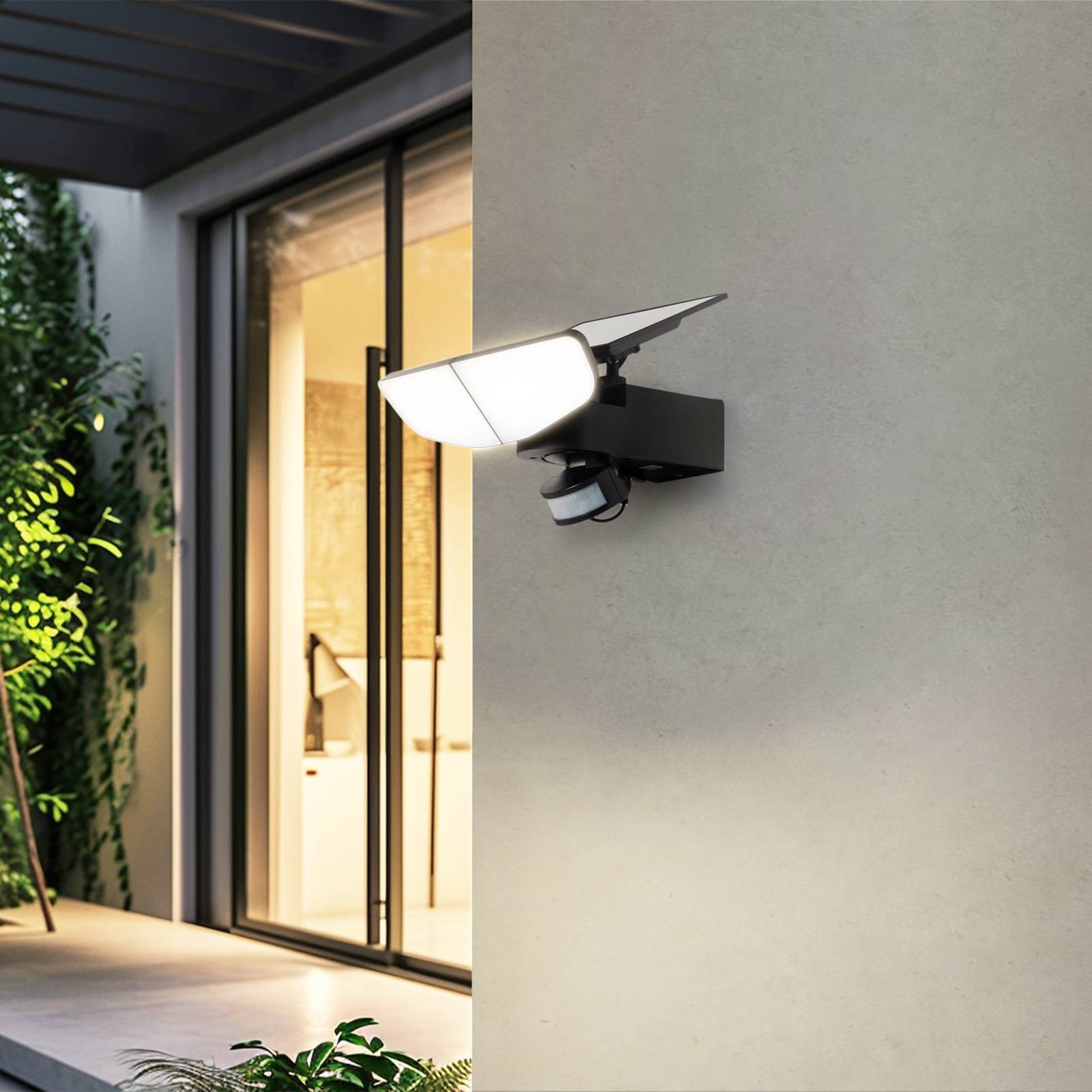 Lindby LED Solarleuchte außen 'Naelin' in schwarz aus Kunststoff-2