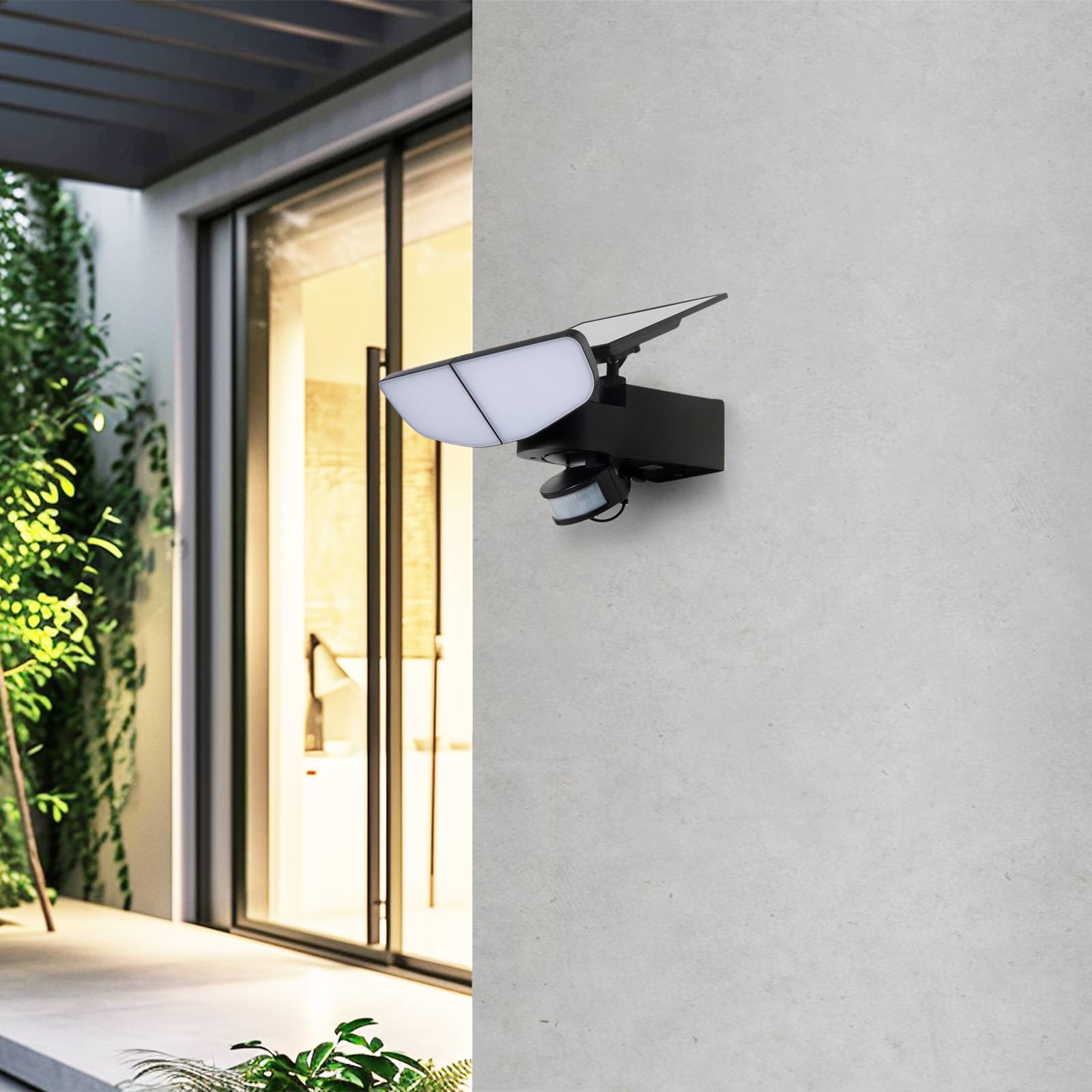 Lindby LED Solarleuchte außen 'Naelin' in schwarz aus Kunststoff-3
