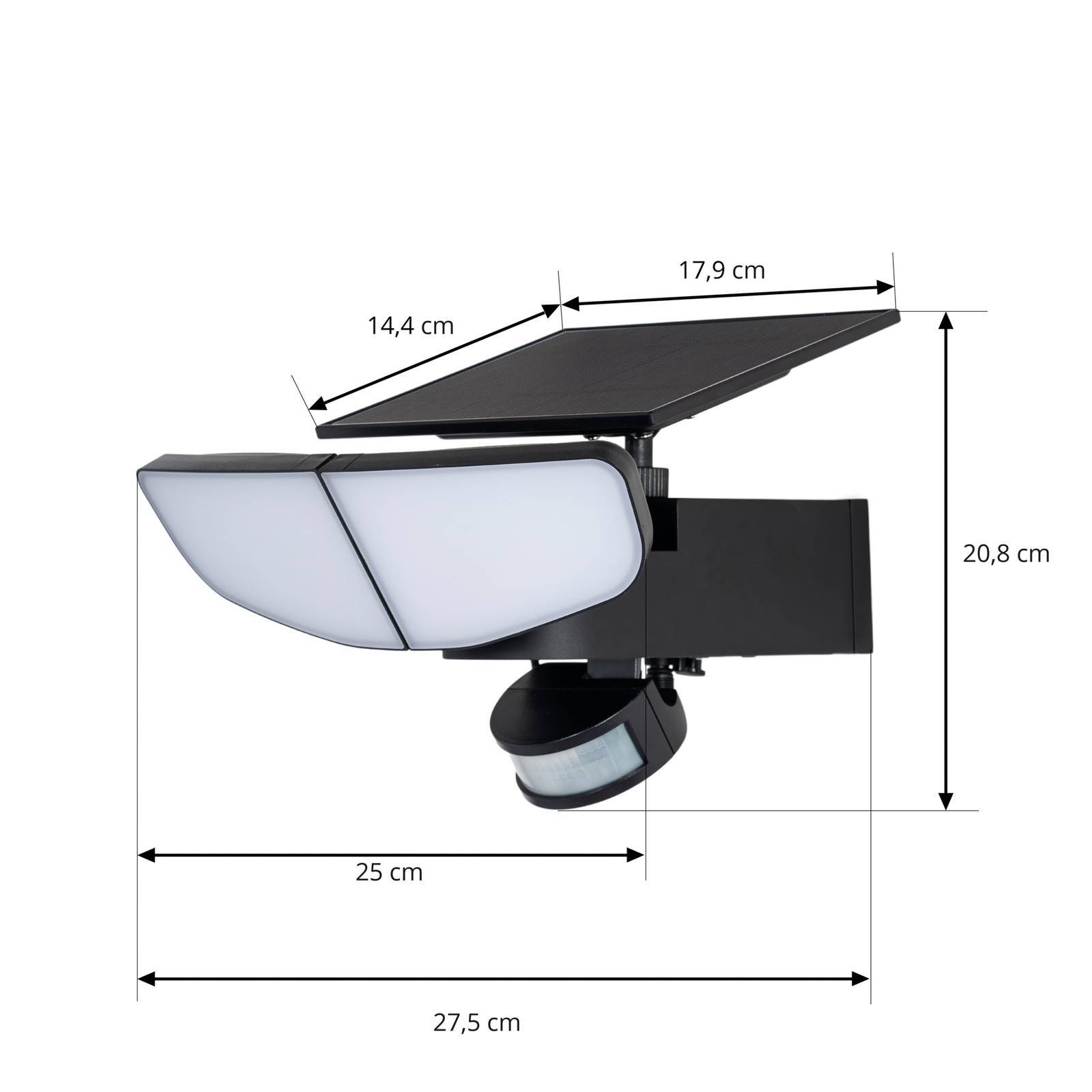 Lindby LED Solarleuchte außen 'Naelin' in schwarz aus Kunststoff-4