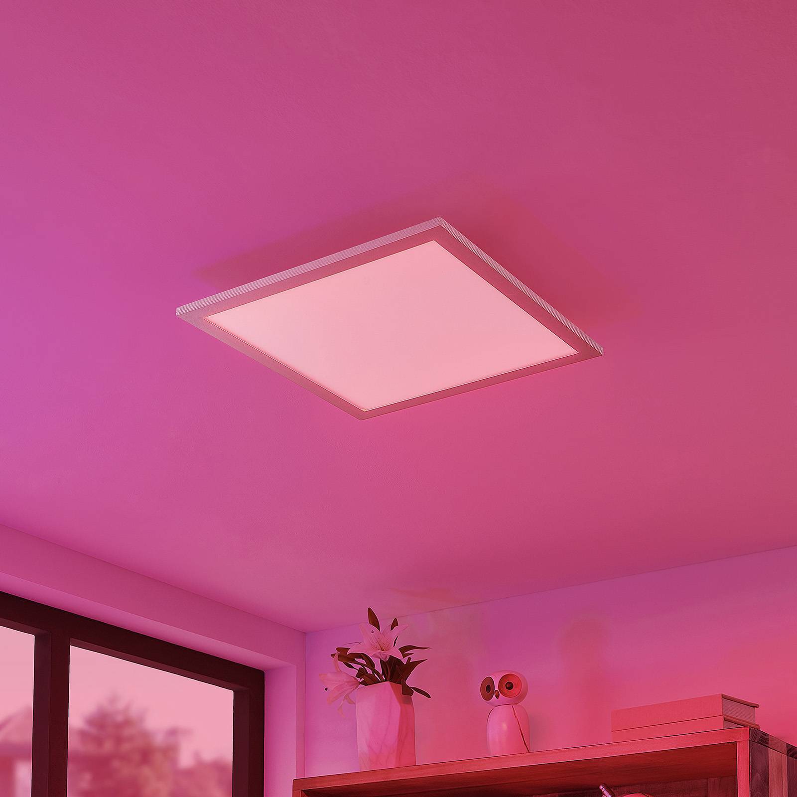 Lindby LED Smarta hem taklampa(LED-Panel) 'Kjetil' aus aluminium / grå zink-2