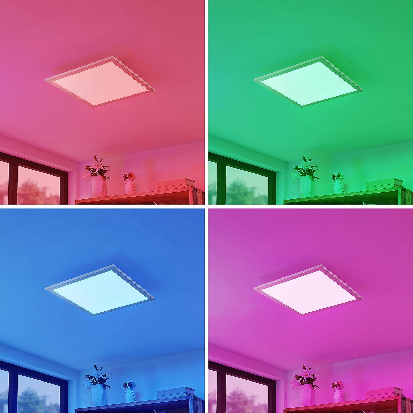 Lindby LED Smarta hem taklampa(LED-Panel) 'Kjetil' aus aluminium / grå zink-4
