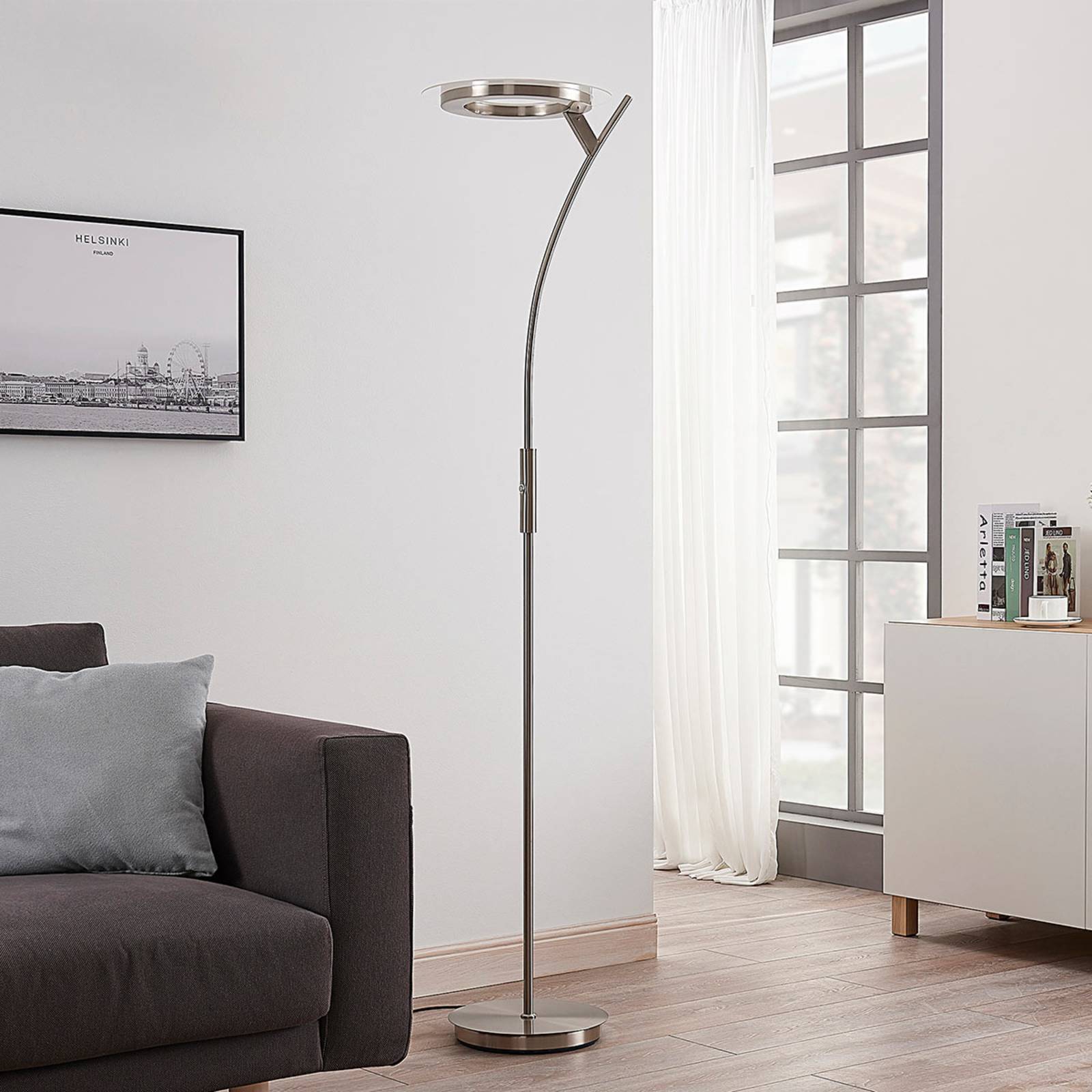 Lindby LED Stehlampe 'Darion' in alu aus Metall-1