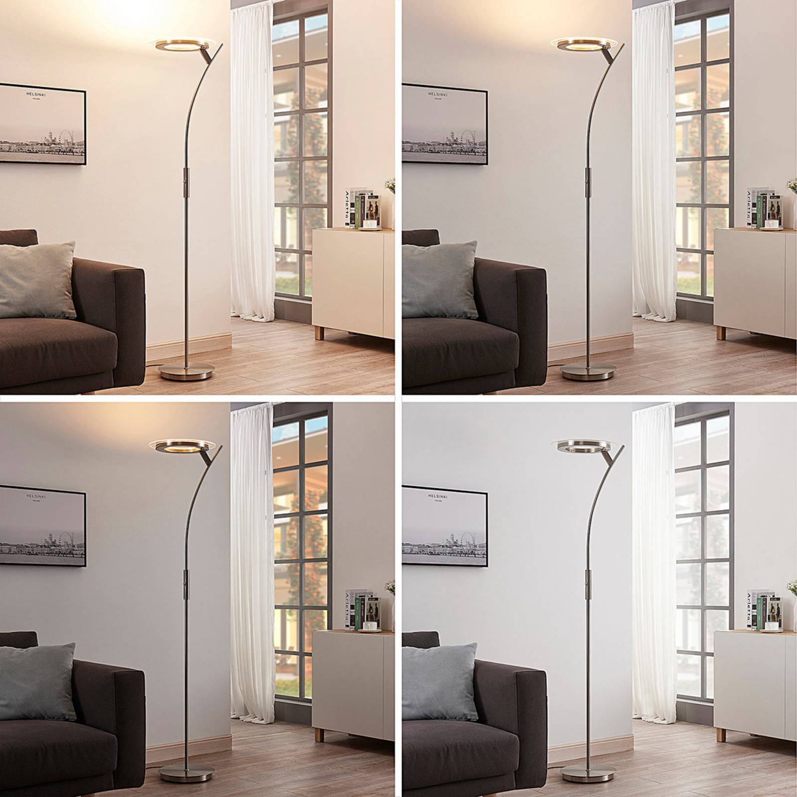 Lindby LED Stehlampe 'Darion' in alu aus Metall-2