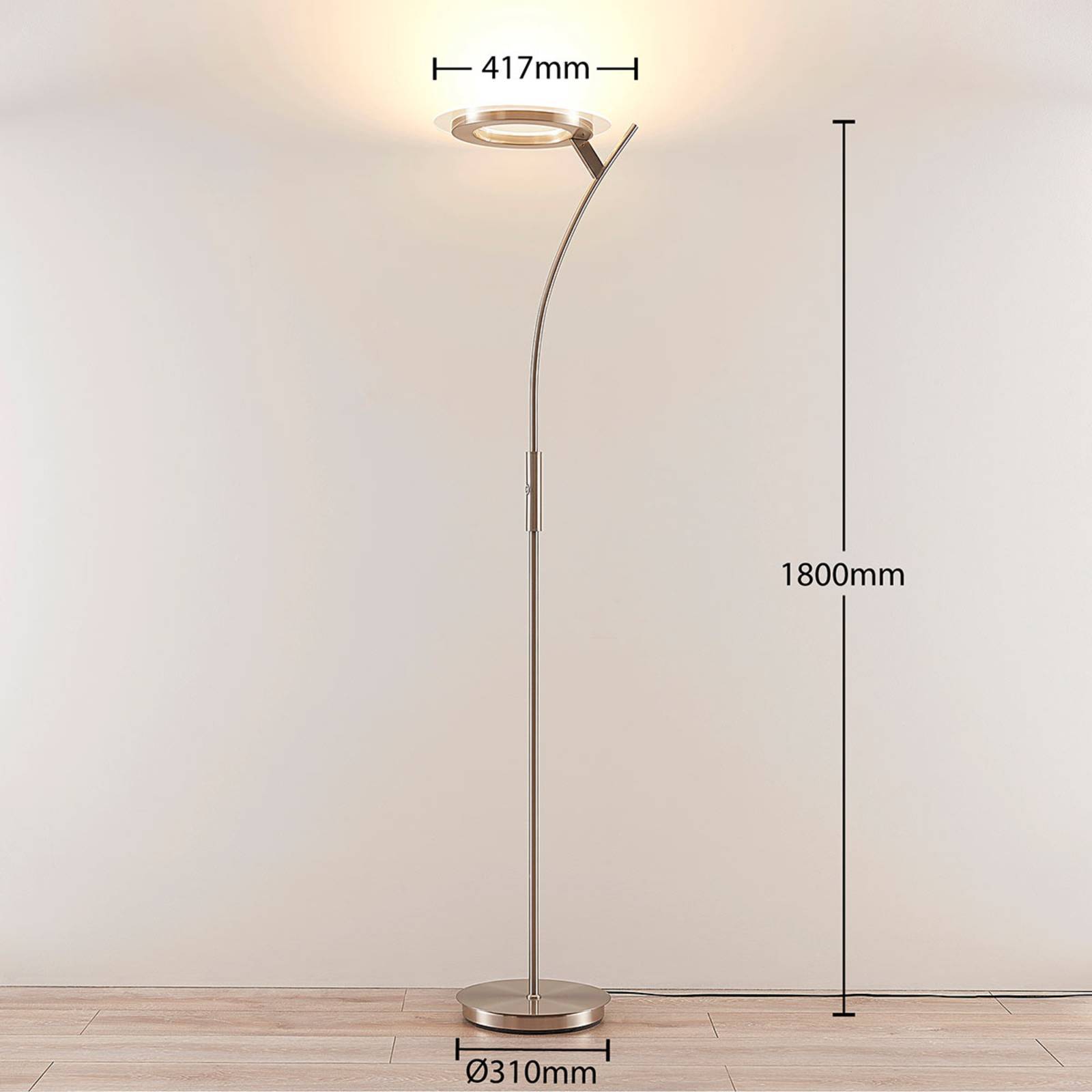Lindby LED Stehlampe 'Darion' in alu aus Metall-3