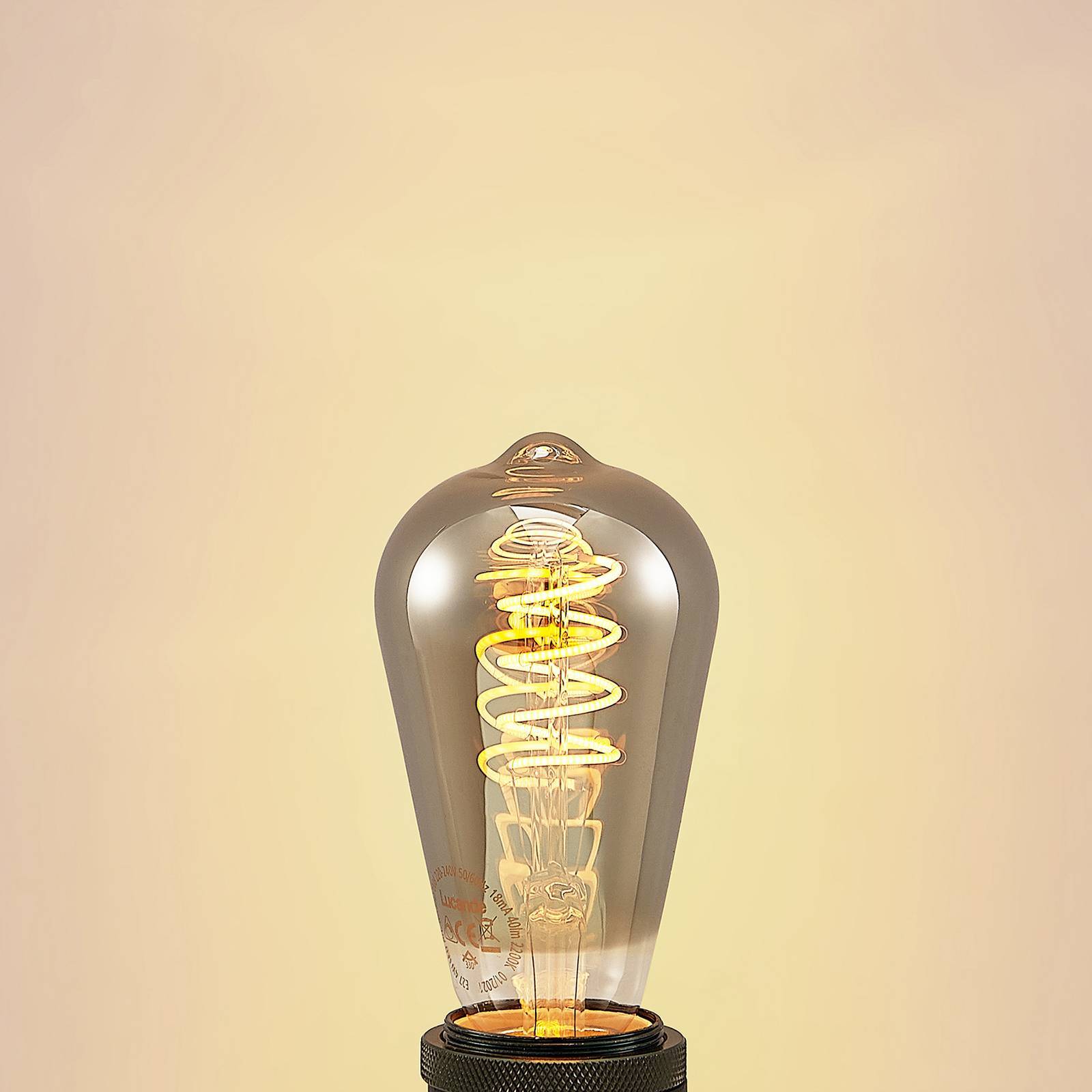Lucande LED LED-lampa E27 'E27 4W LED-Lampe ST64' aus glas-2
