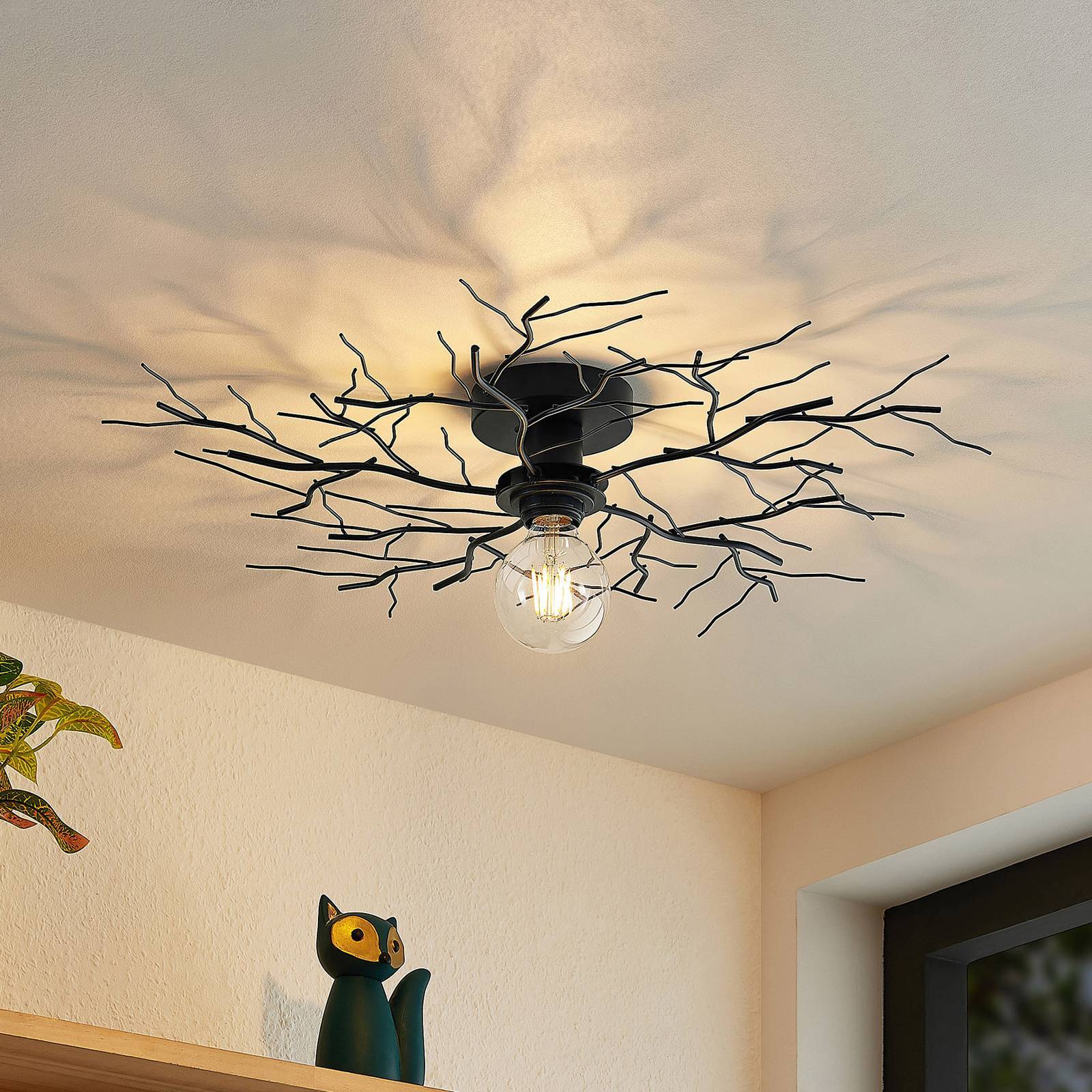 Lindby Deckenlampe 'Vetki' in schwarz aus Metall-1