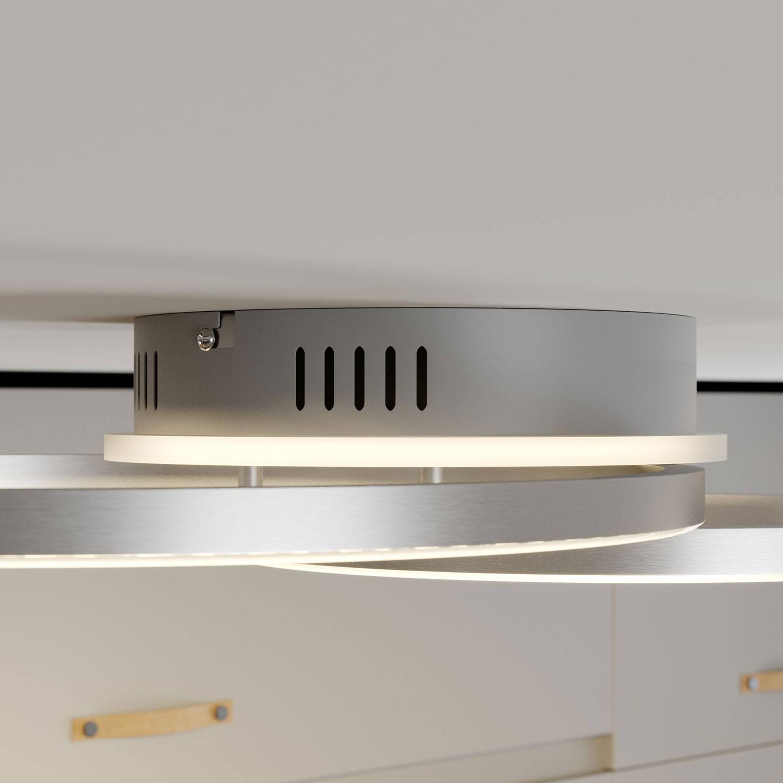 Lindby LED Smarta hem taklampa 'Edica' aus aluminium / grå zink-4