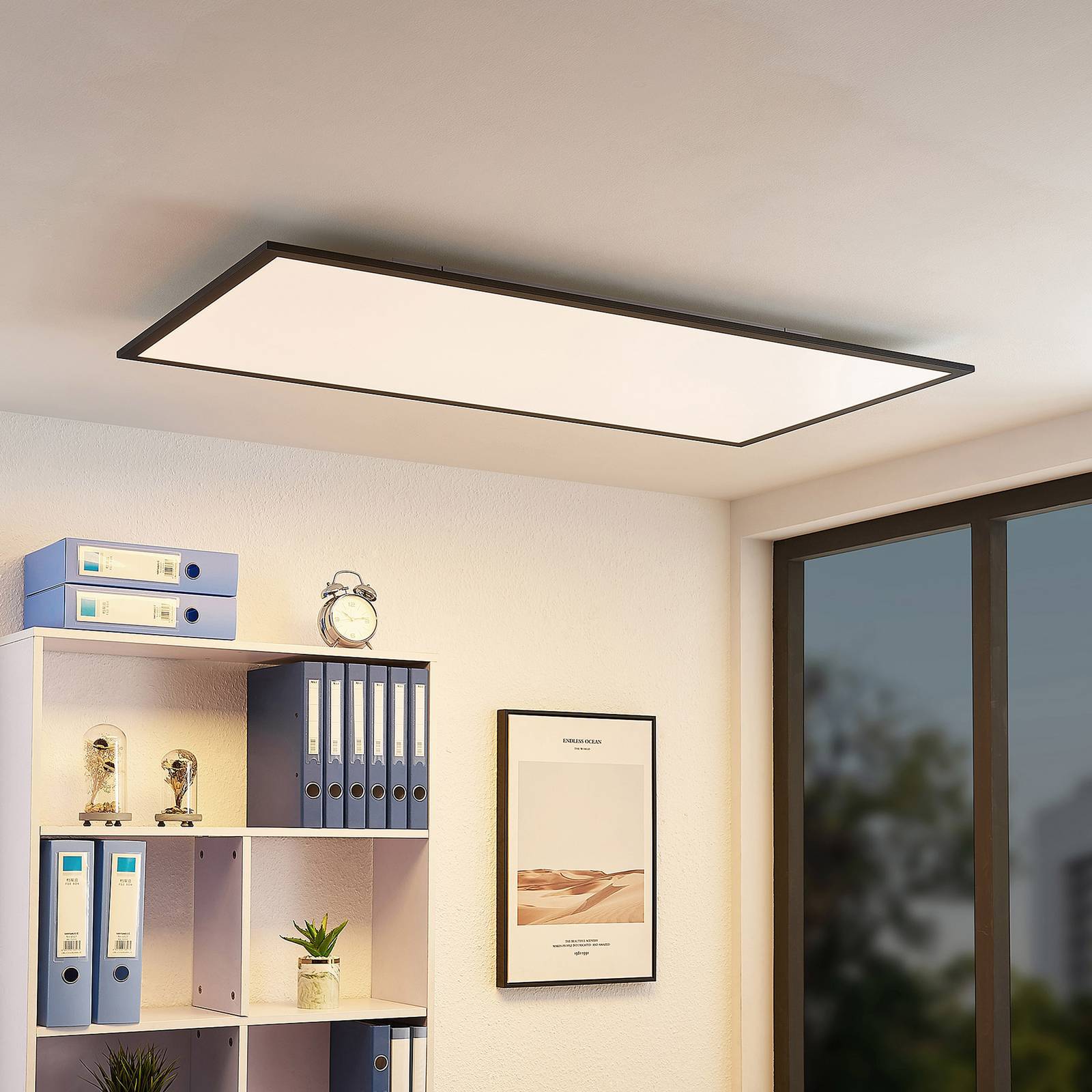 Lindby LED Panel 'Nelios' in schwarz aus Aluminium-2