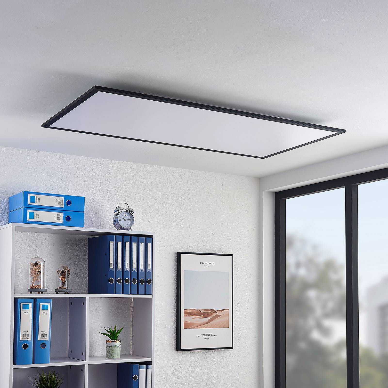 Lindby LED Panel 'Nelios' in schwarz aus Aluminium-3