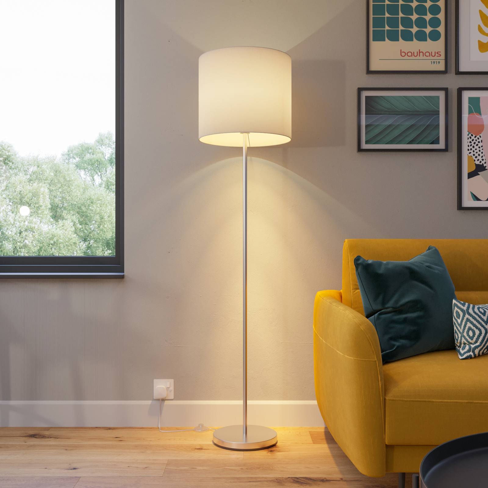 Lindby Golvlampa 'Everly' aus textil / siden-1