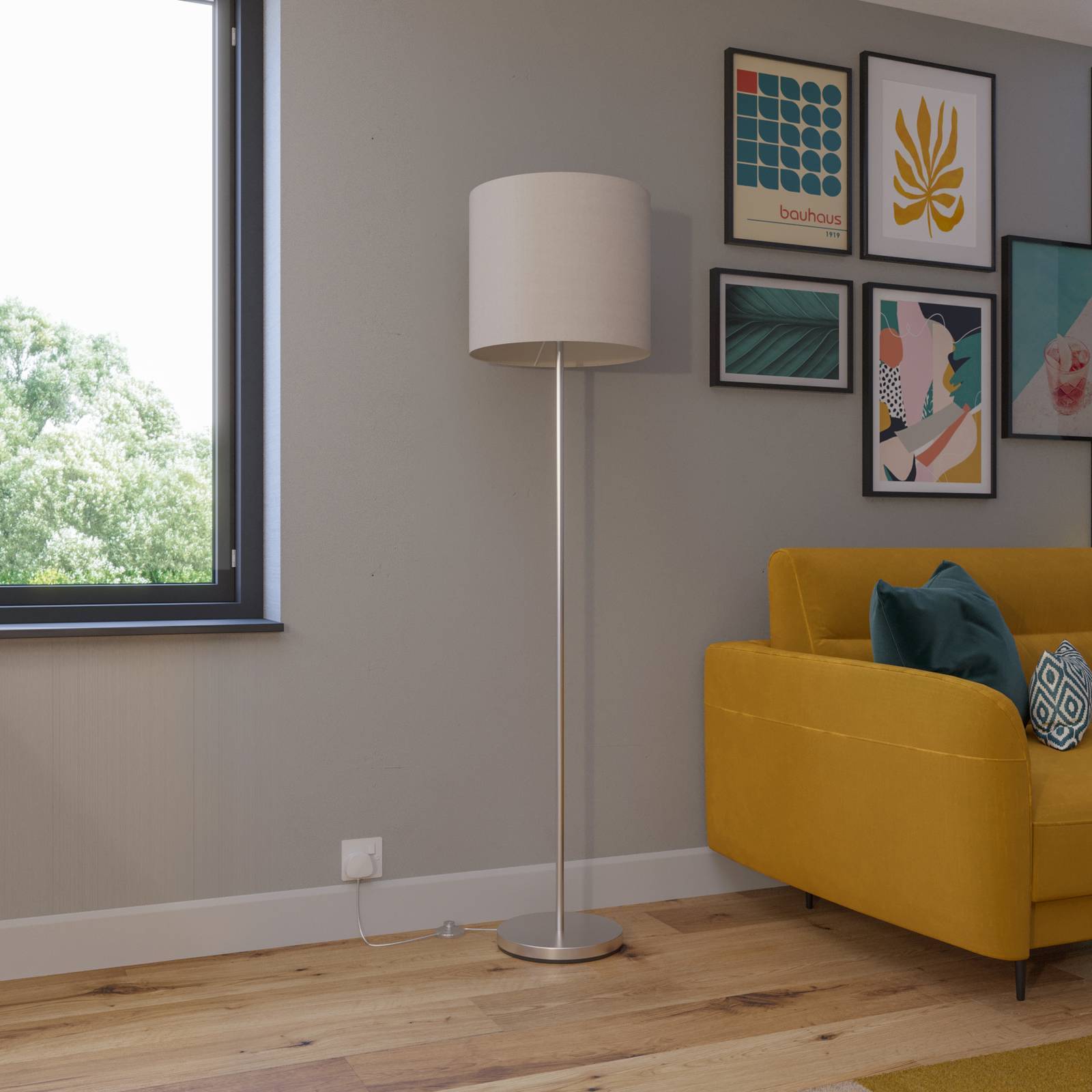 Lindby Golvlampa 'Everly' aus textil / siden-3