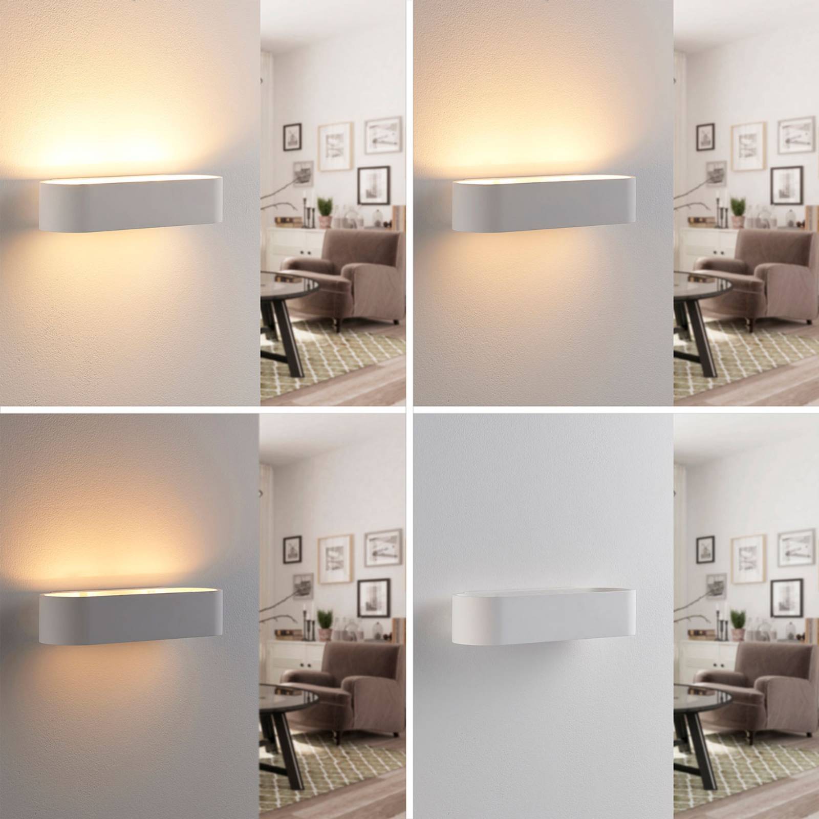 Lindby Vägglampa, vägglampa inomhus 'Fioni' aus gips-3