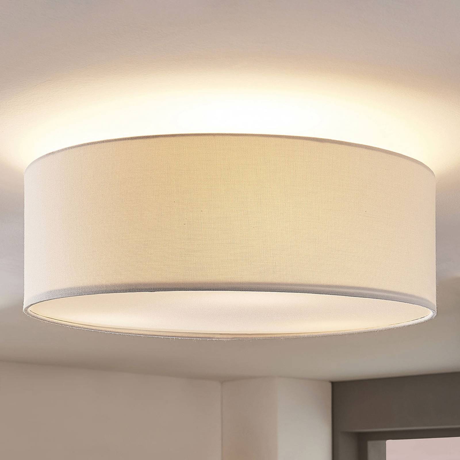 Lindby Deckenlampe 'Mariat' in weiß aus Textil-1