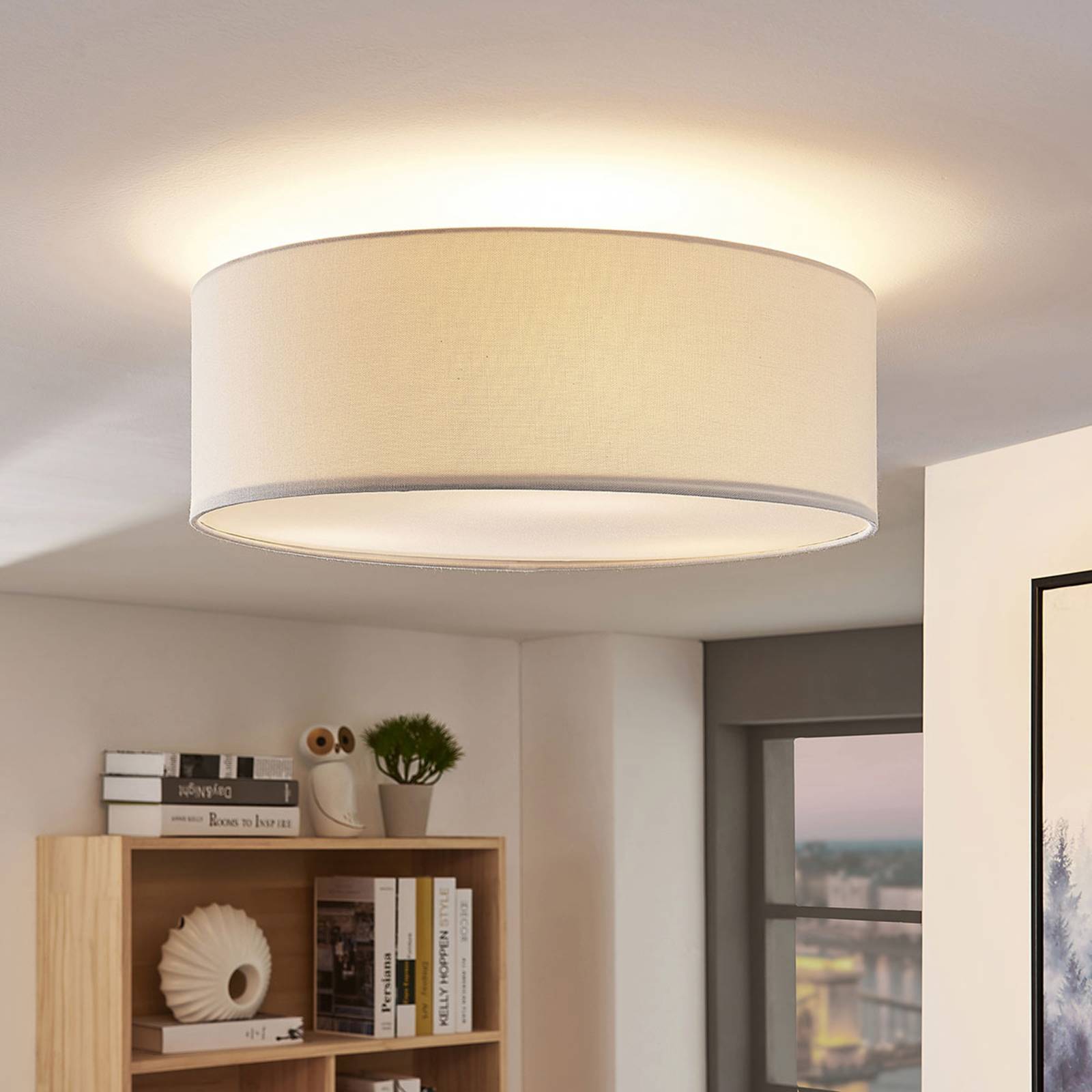 Lindby Deckenlampe 'Mariat' in weiß aus Textil-2