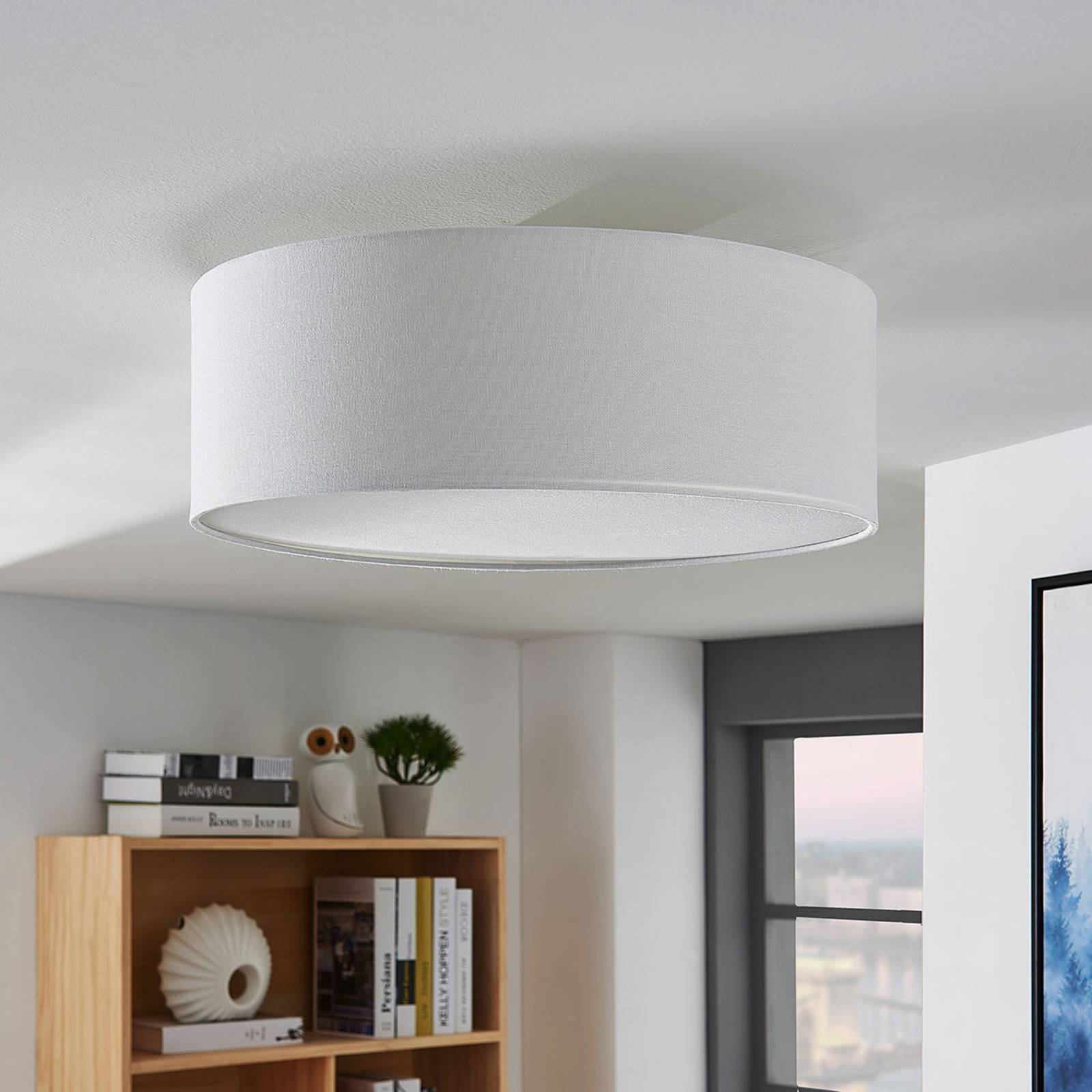 Lindby Deckenlampe 'Mariat' in weiß aus Textil-3
