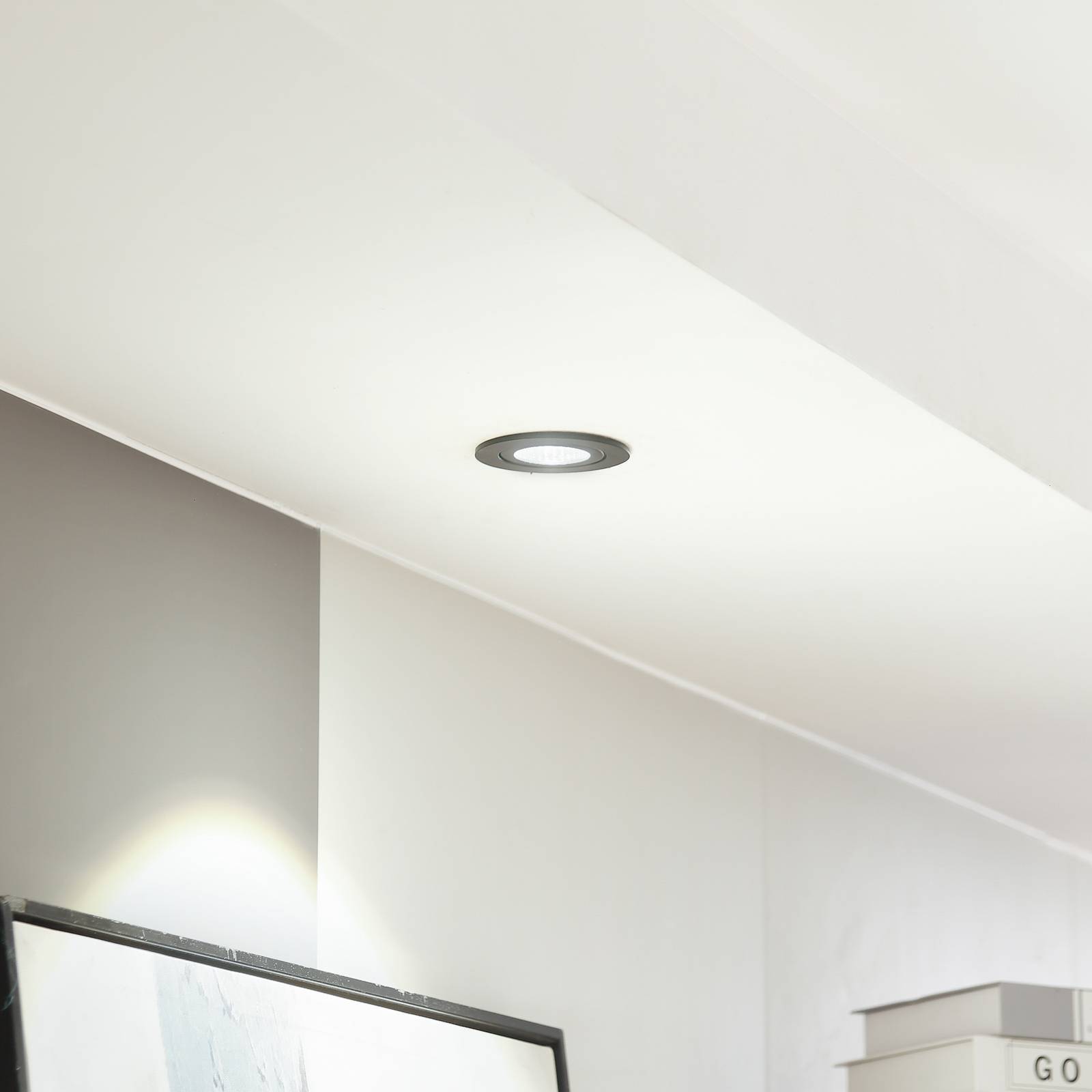 Arcchio LED Hochvolt Einbaustrahler 'Jyra' in schwarz aus Aluminium-1