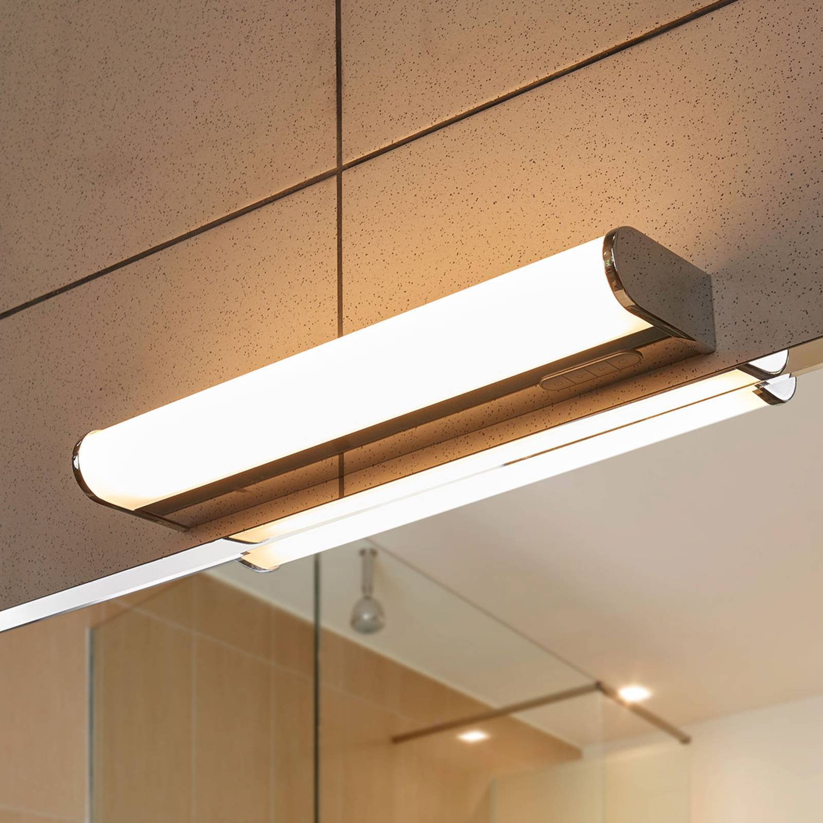 Lindby LED Wandleuchte Bad 'Jesko' in chrom aus Kunststoff-1