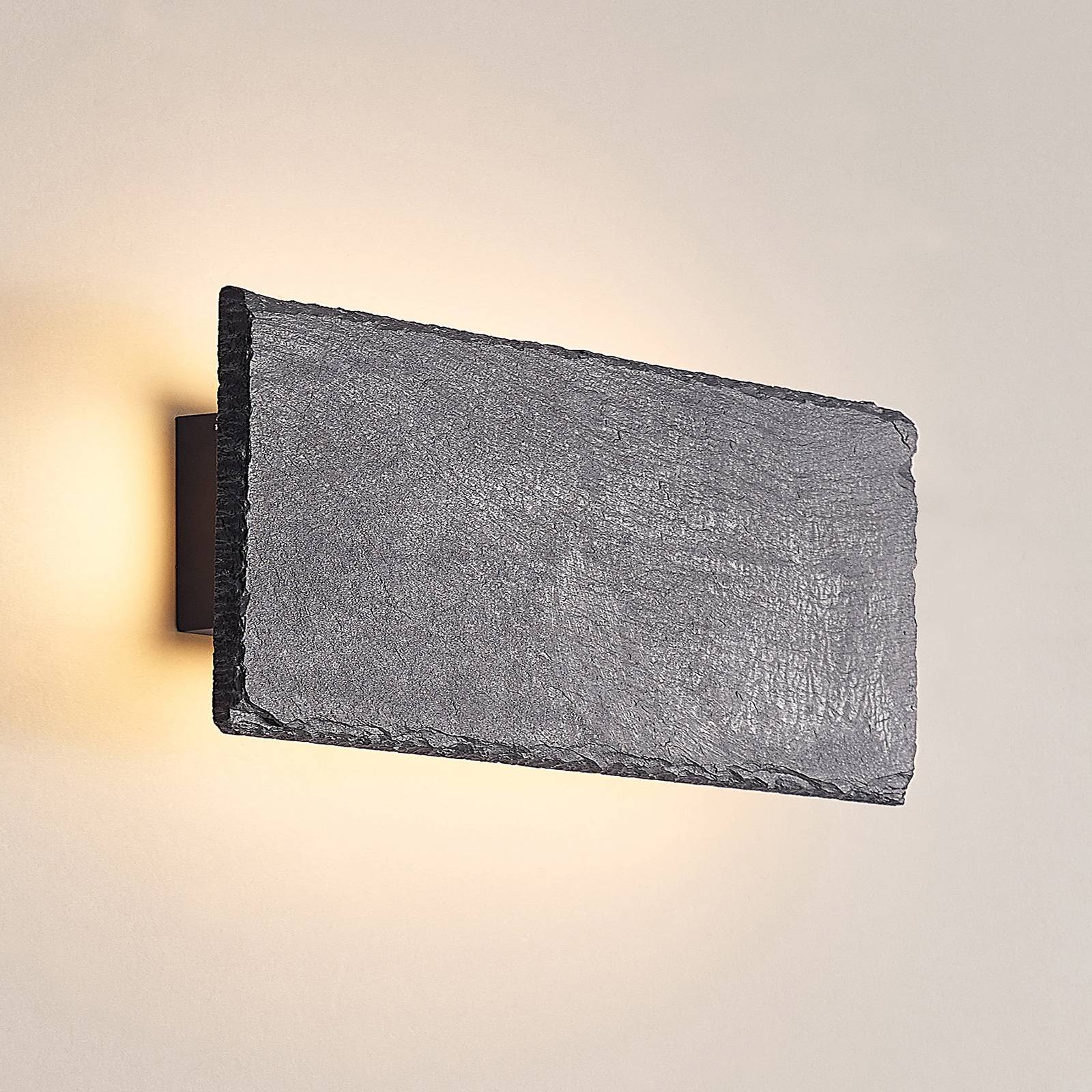 Lindby LED Wandleuchte Innen 'Peetu' in alu aus Stein-4
