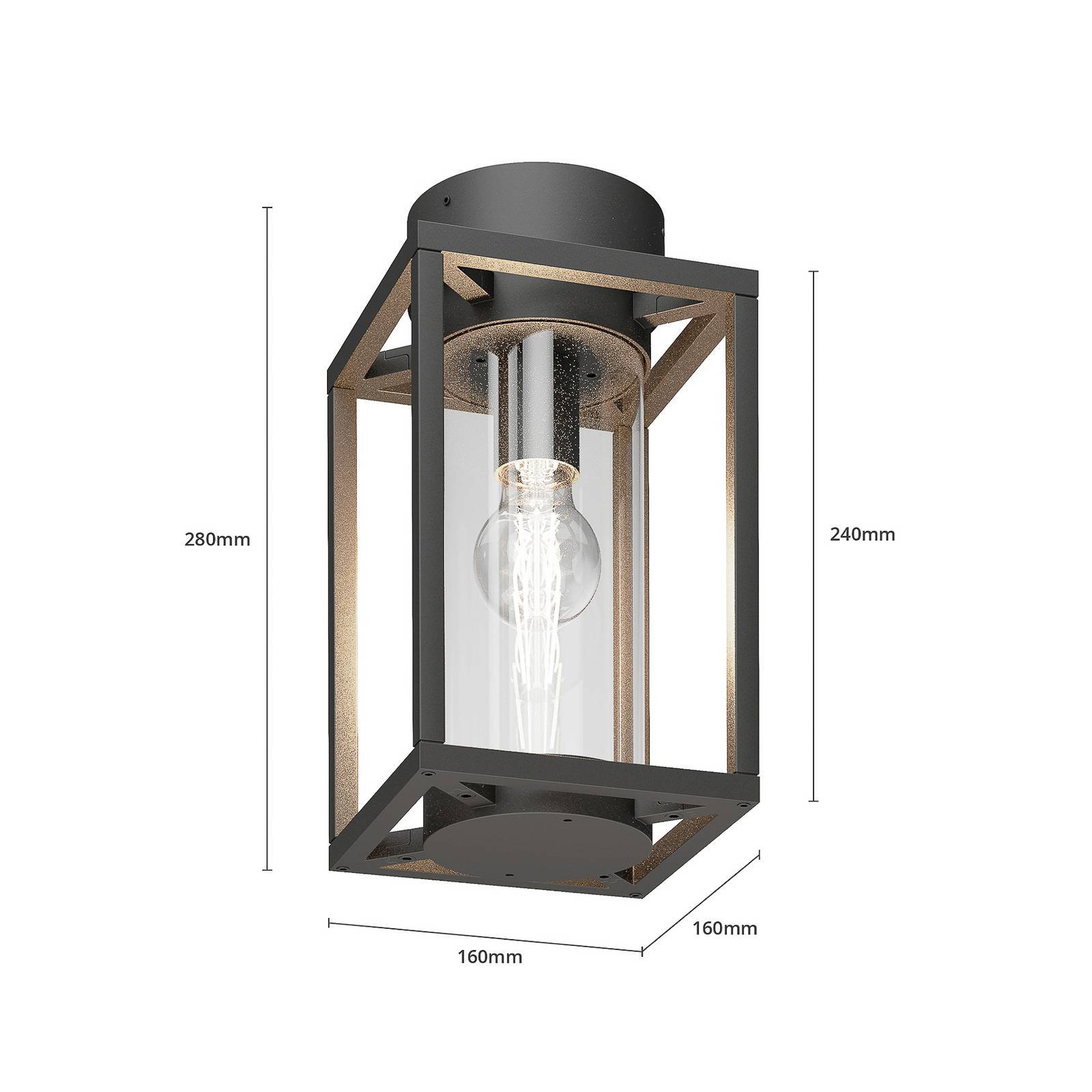 Lucande Deckenlampe 'Ferda' in schwarz aus Aluminium-4