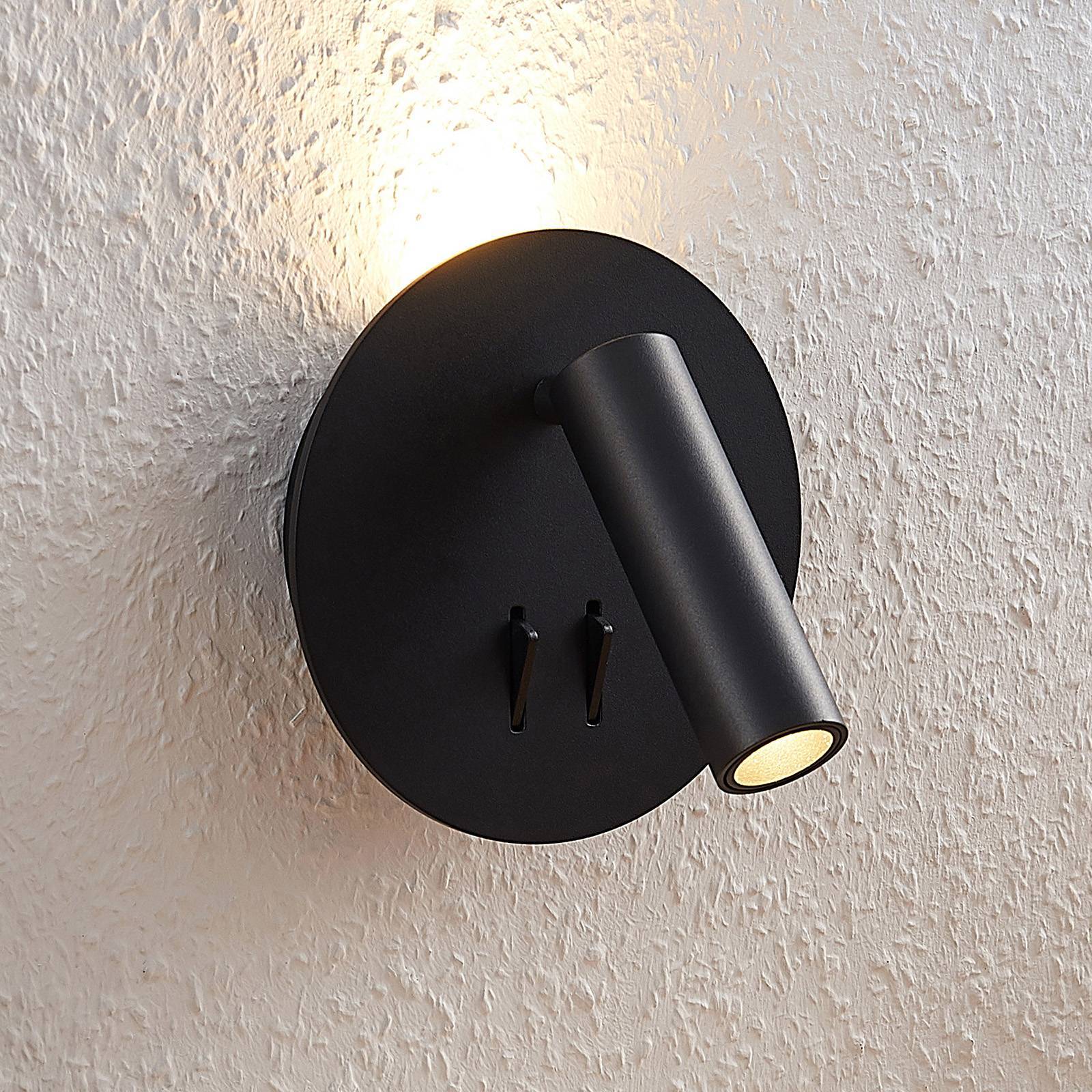 Lucande LED Wandleuchte Innen 'Magya' in schwarz aus Aluminium-1