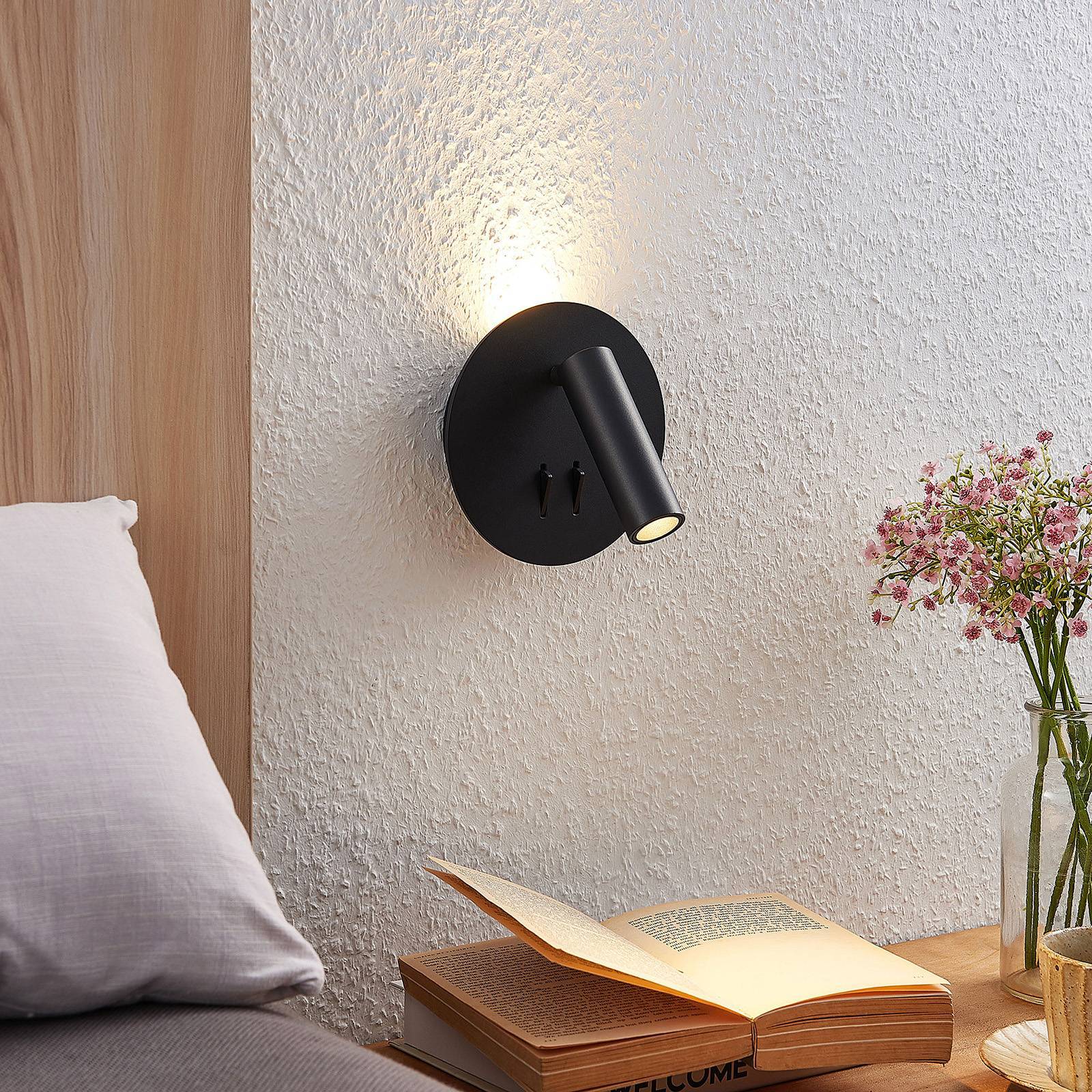 Lucande LED Wandleuchte Innen 'Magya' in schwarz aus Aluminium-2