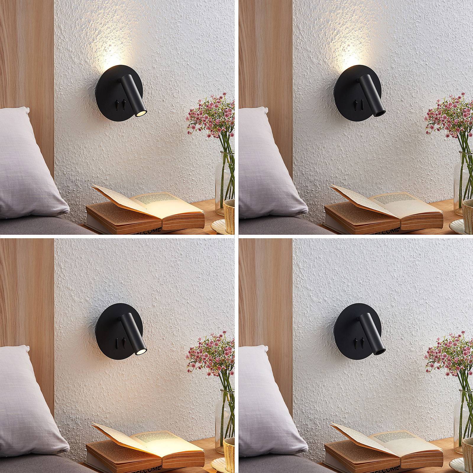 Lucande LED Wandleuchte Innen 'Magya' in schwarz aus Aluminium-4