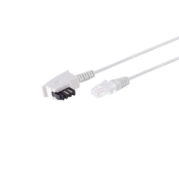 TAE-F Stecker auf RJ45 Stecker VDSL Routerkabel DSL Anschlusskabel Kupfer Weiß 1,5m