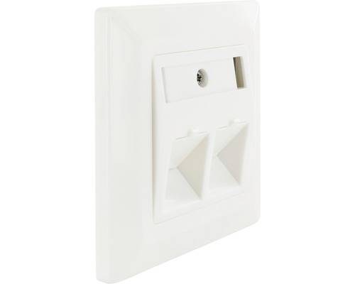 Schwaiger Anschlussdose 2x Keystone Weiß Multimedia-Technik-1