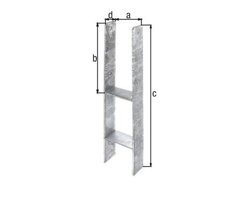 H-Pfostenträger ETA-10/0210 111x300x600x60mm STA roh TZN GAH-1
