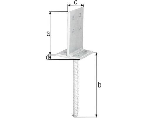 T-Pfostenträger 130x200x80x80mm STA roh TZN GAH-1