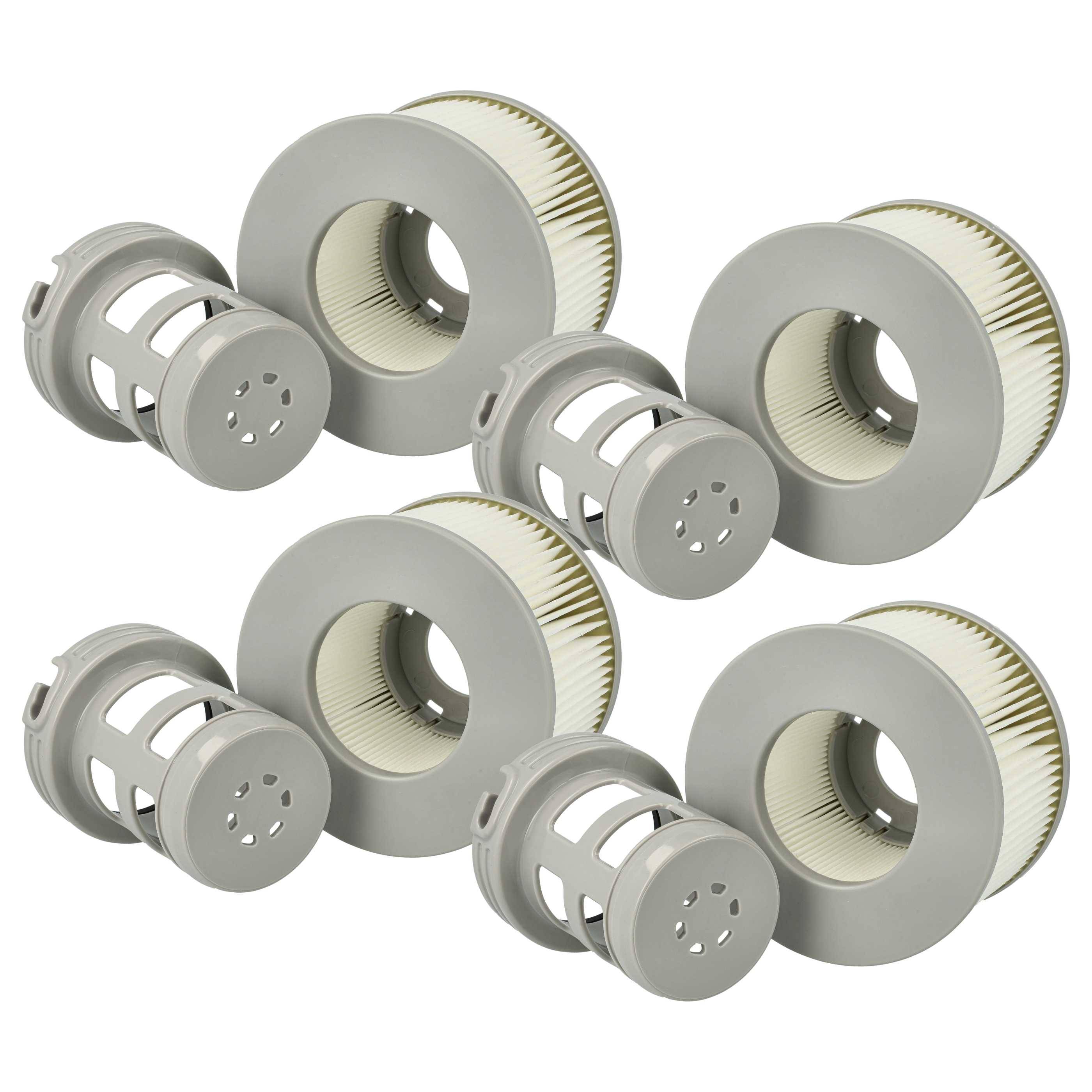 vhbw 4x Filterkartusche kompatibel mit MSpa Mont Blanc Swimmingpool | Filterpumpe - Wasserfilter Grau Weiß