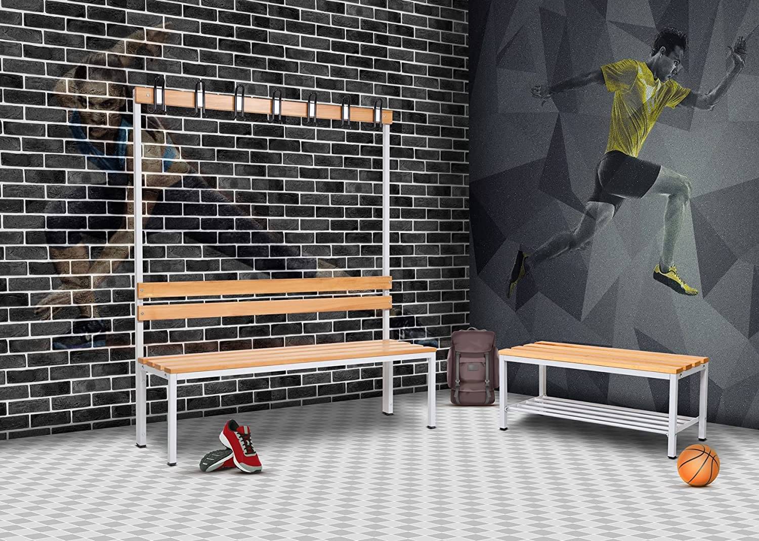 Garderobenbank 200 cm grau-4