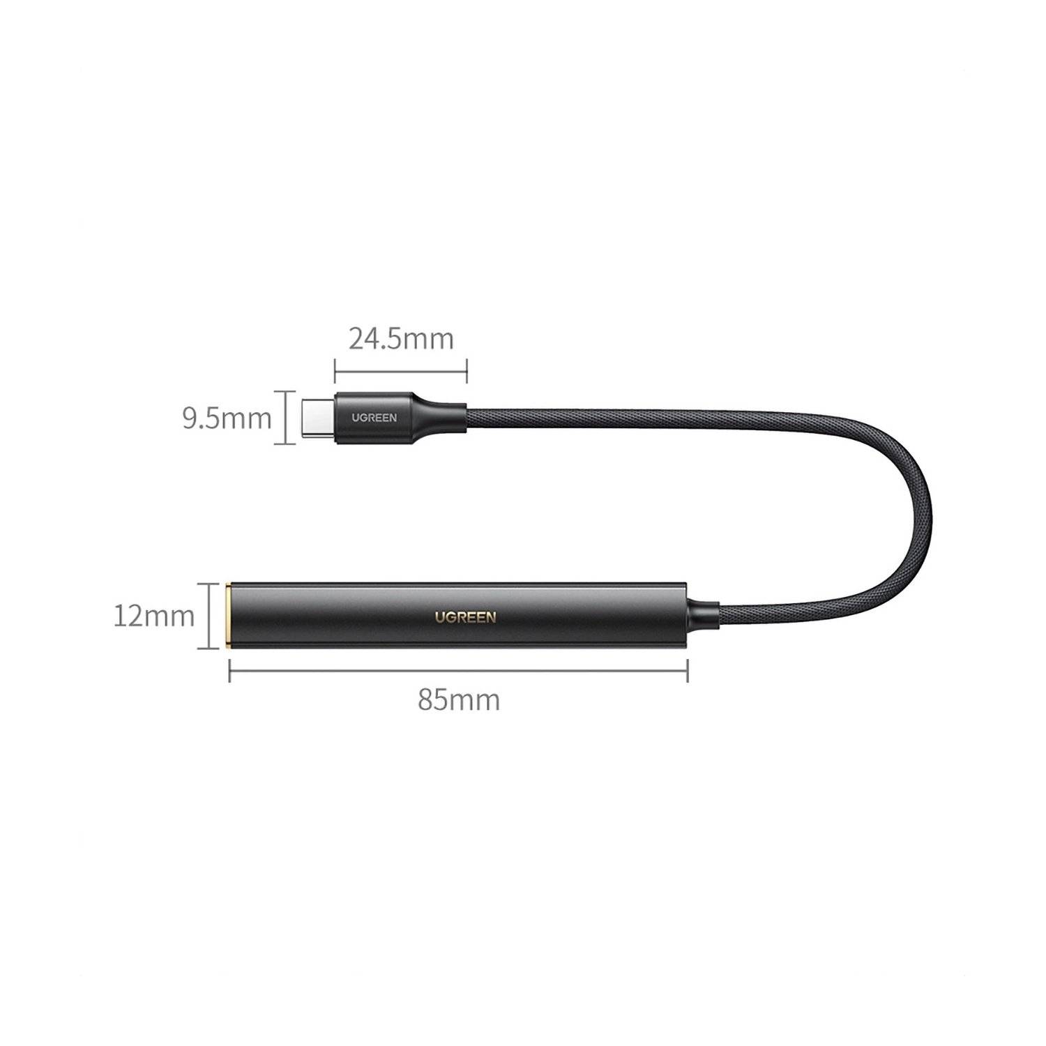 Adapter - CM545 DAC-Kopfhörerverstärker von USB-C auf 3,5-mm-Miniklinke – Schwarz-2