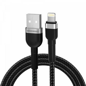 Ladekabel in Schwarz Datenkabel USB-A kompatibel mit iPhone 2,4A Kabel 2m